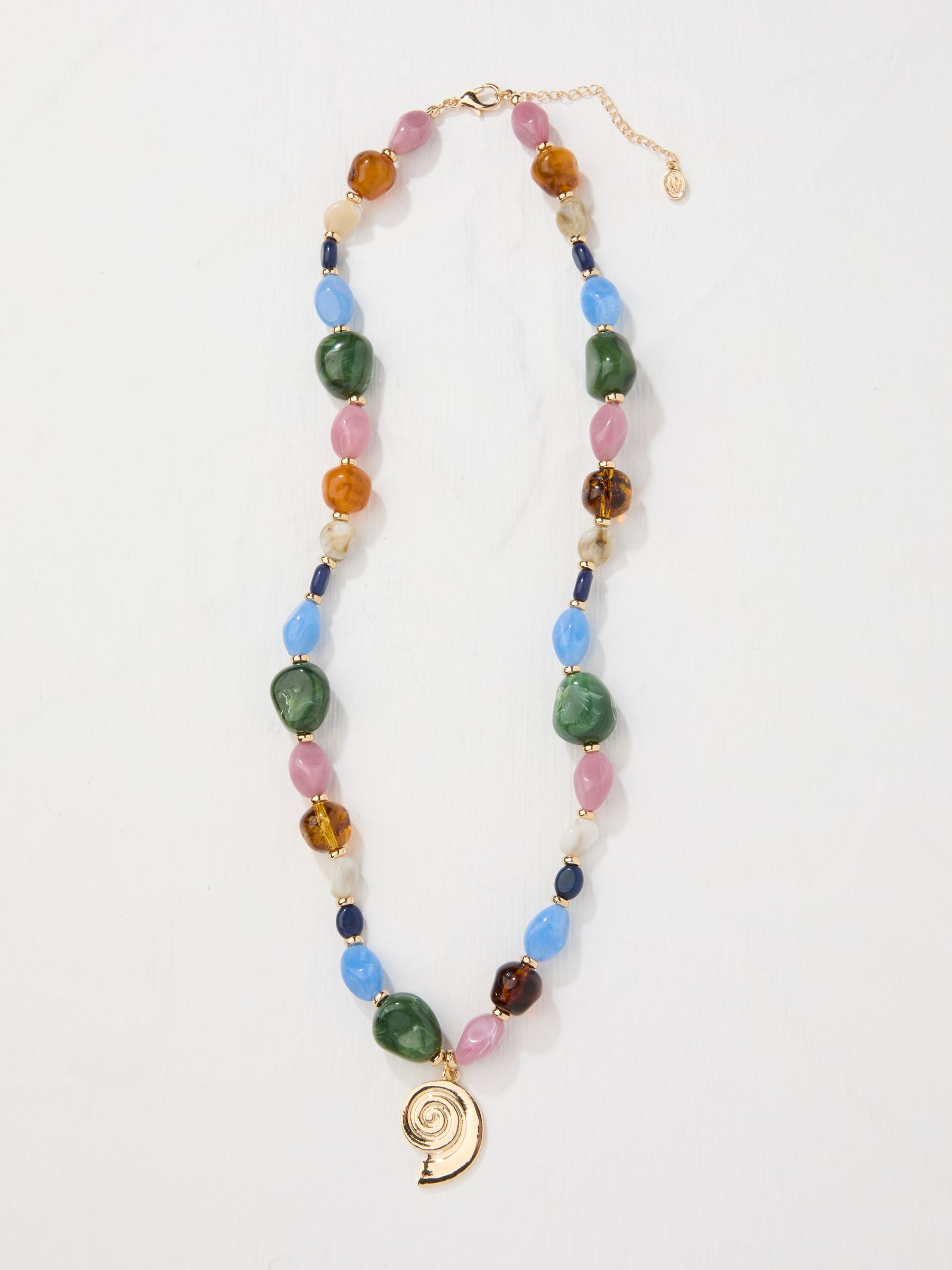 Multi Long Beaded Shell Pendant Necklace - Image 1 of 2
