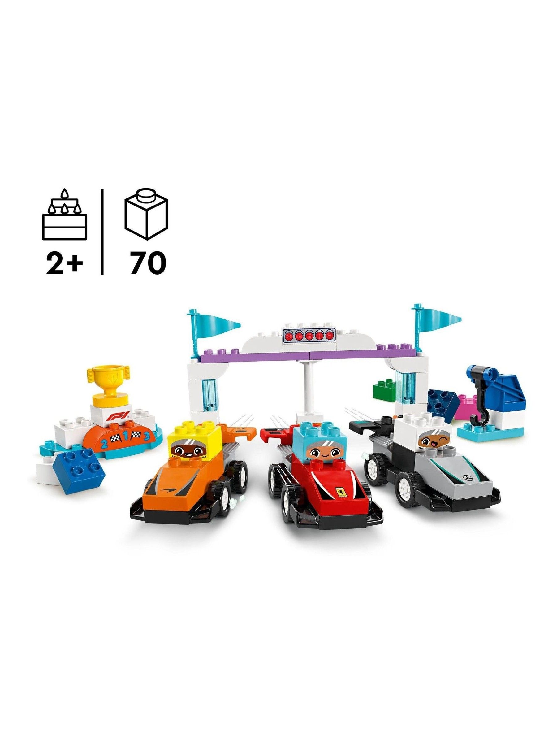 Lego DUPLO F1 Team Race Cars And Drivers Toy Set 10445 - Image 4 of 8