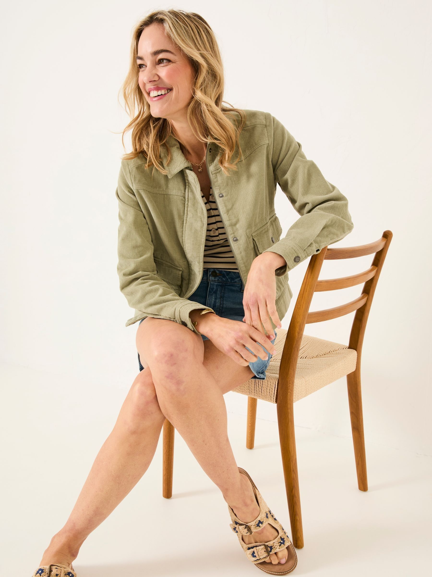 Sienna Dusky Green Cord Jacket - Image 3 of 5