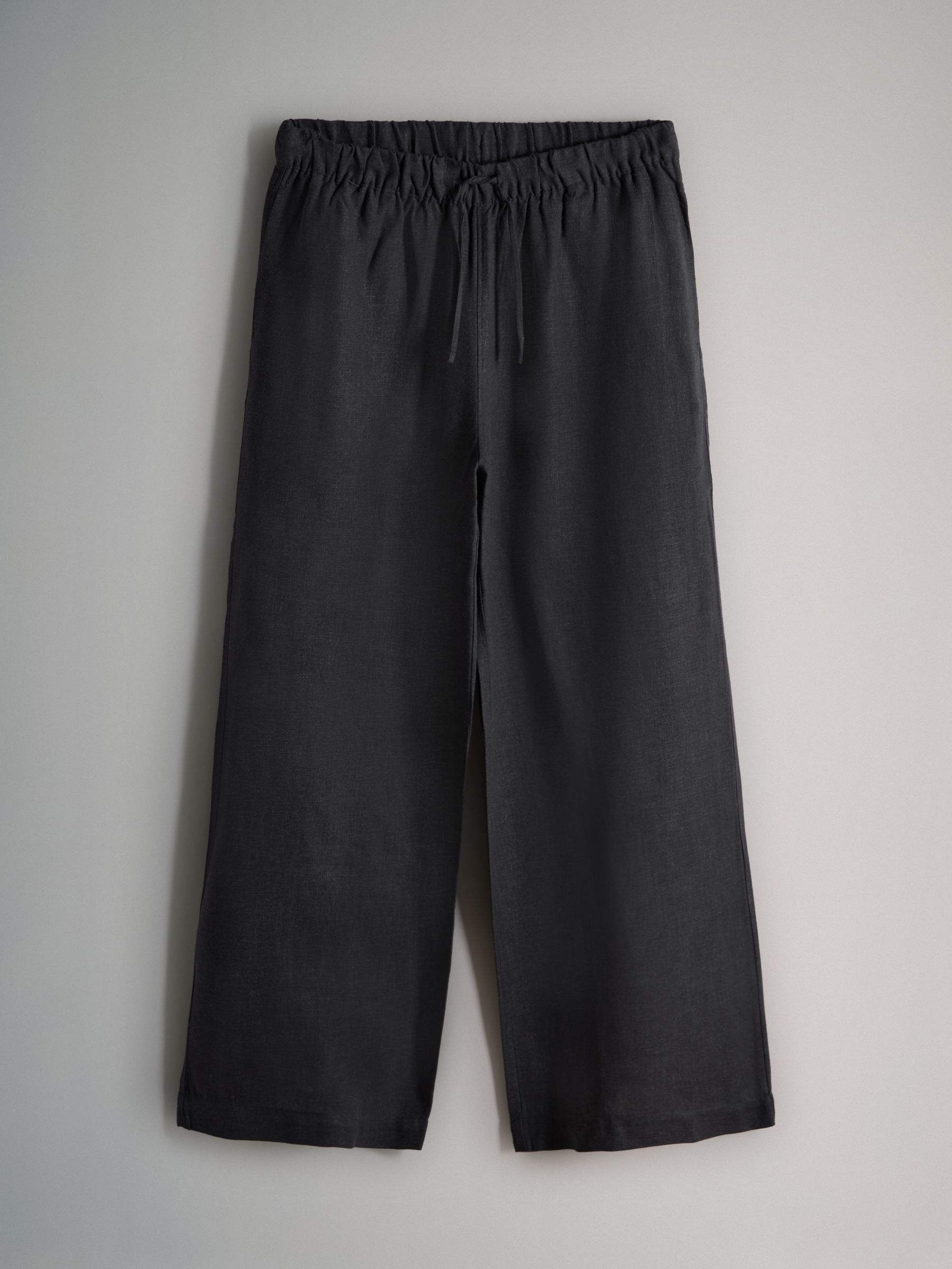 Black/White 2 Pack Linen Blend Wide Leg Trousers - Image 2 of 5