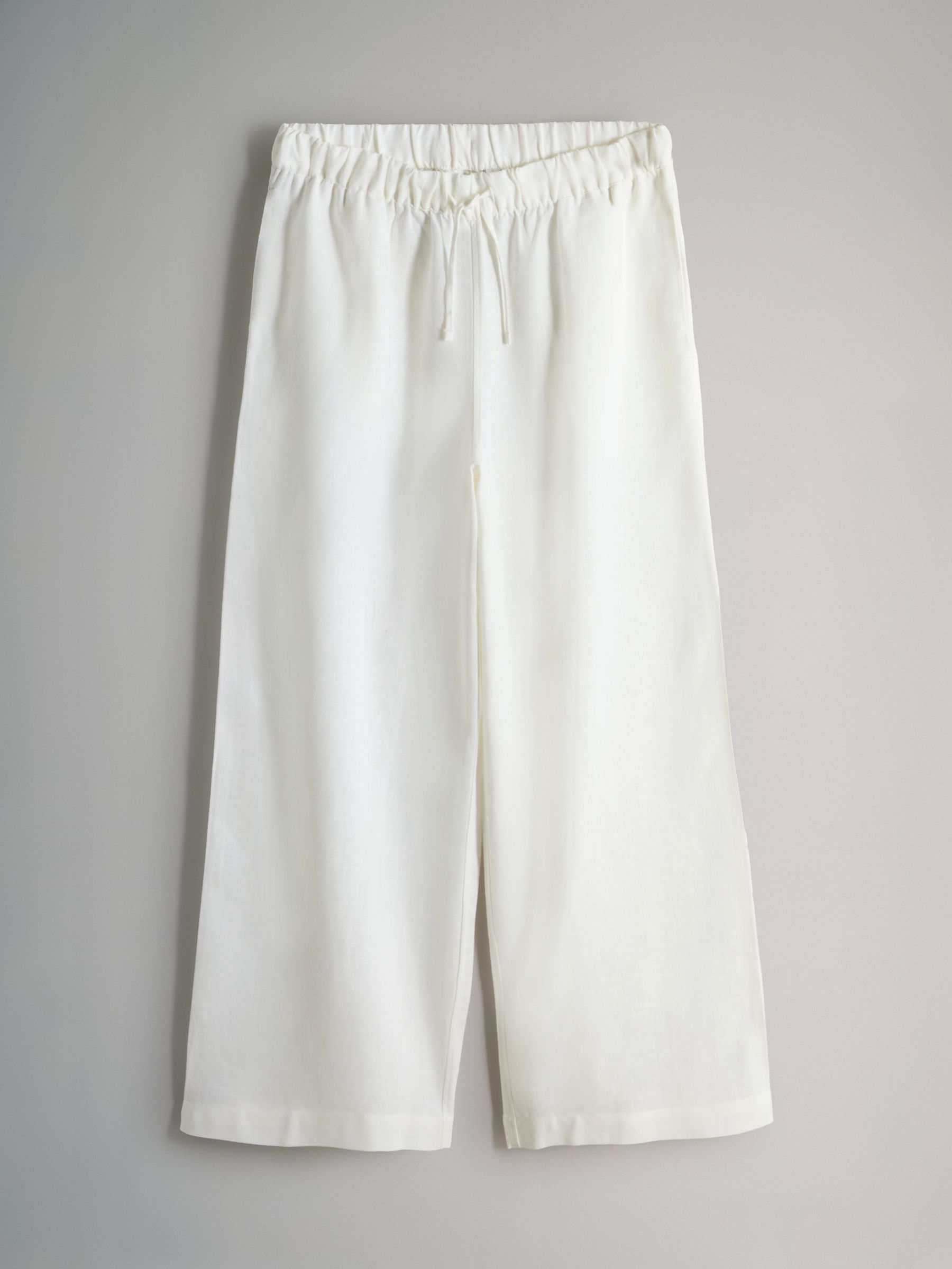 Black/White 2 Pack Linen Blend Wide Leg Trousers - Image 3 of 5