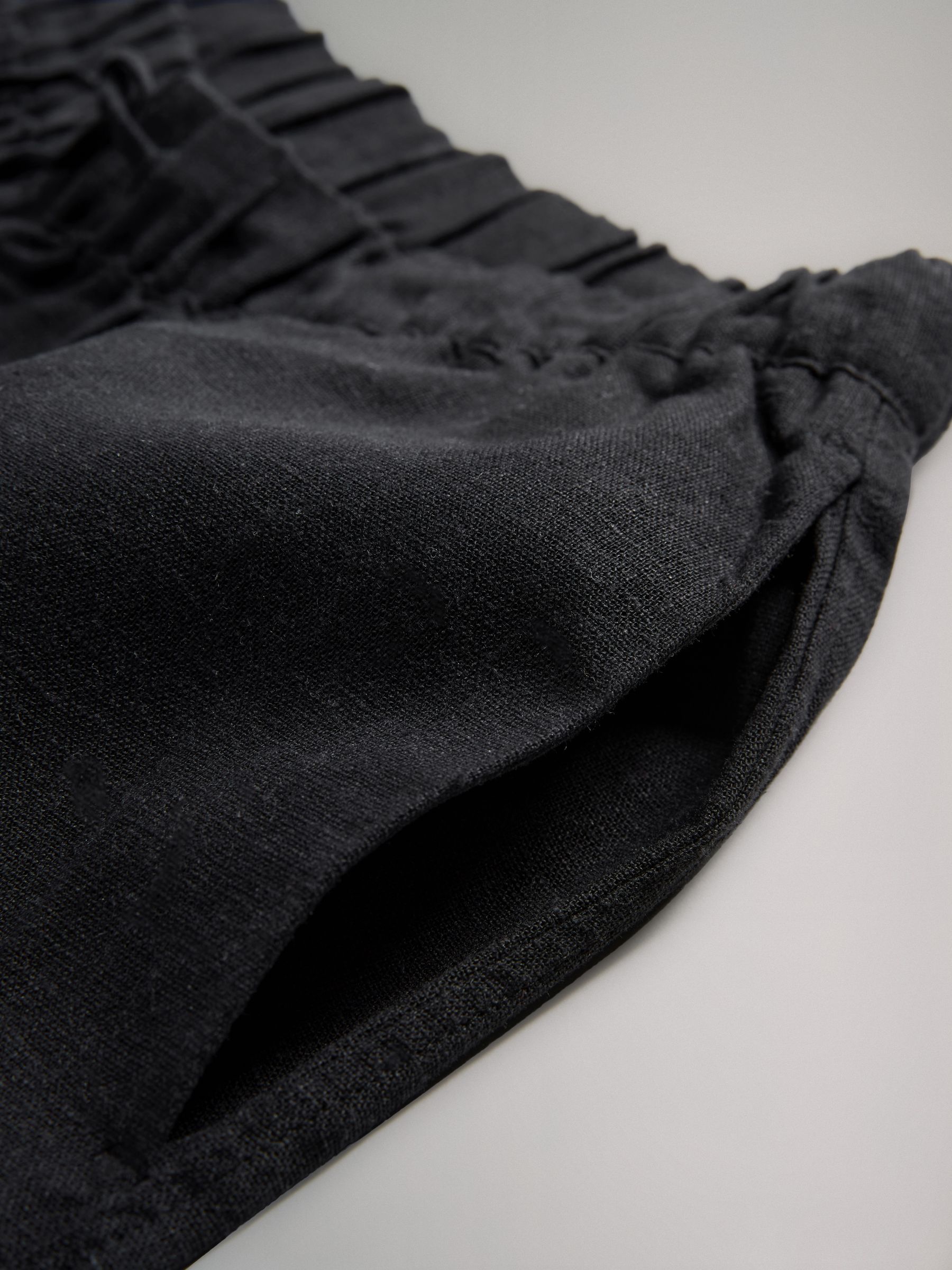 Black/White 2 Pack Linen Blend Wide Leg Trousers - Image 5 of 5