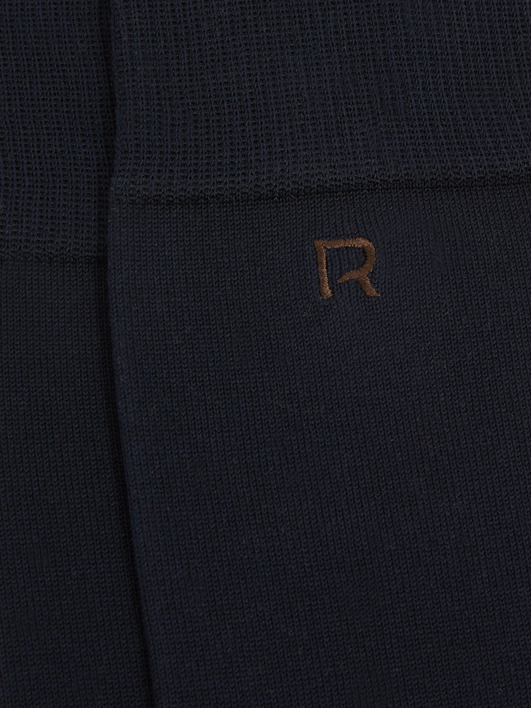Cotton-Blend Logo-Embroidered Socks in Navy/Chocolate - Image 3 of 3