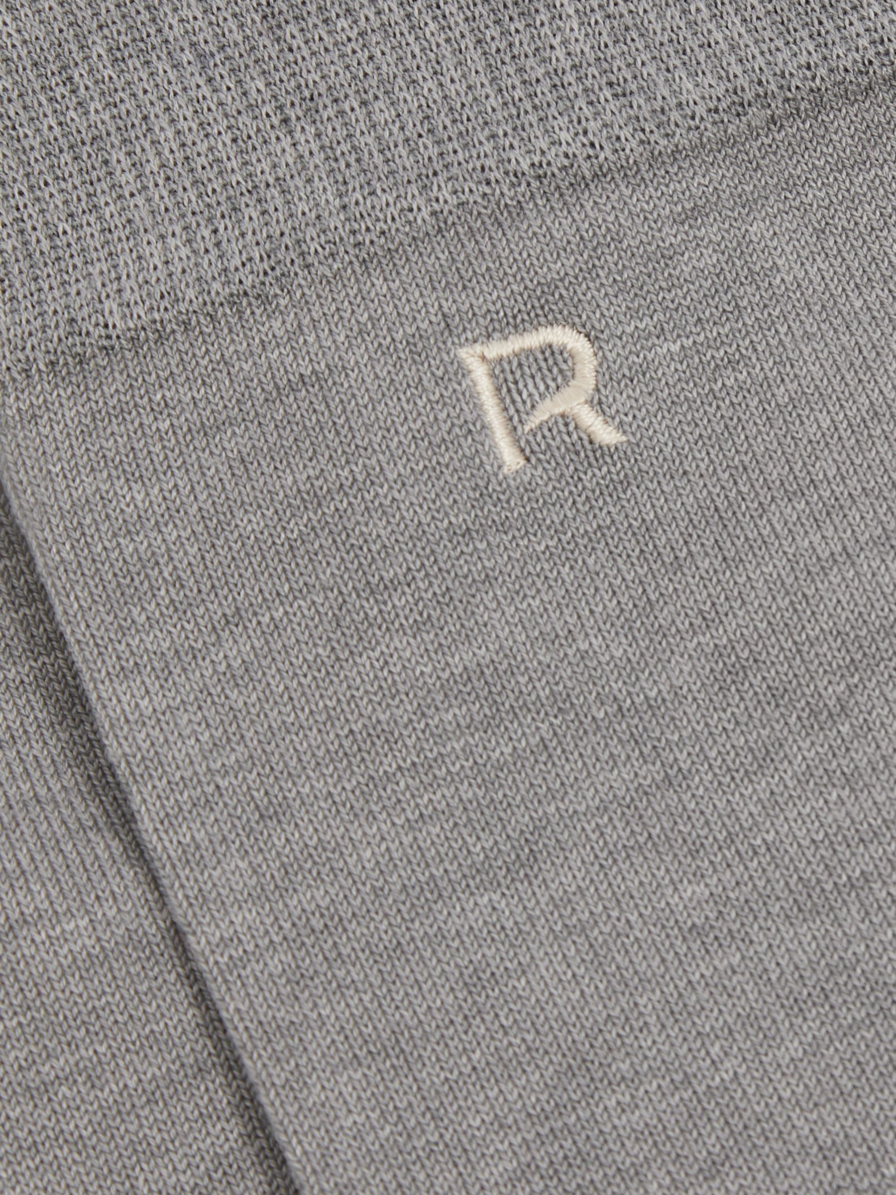 Cotton-Blend Logo-Embroidered Socks in Mid Grey/Oatmeal - Image 3 of 3