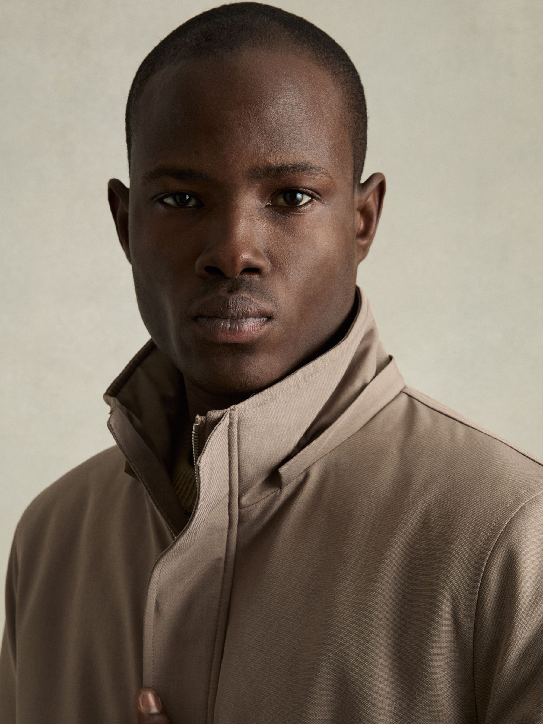 Hooded Zip-Through Padded Jacket in Coffee Brown - Image 5 of 7