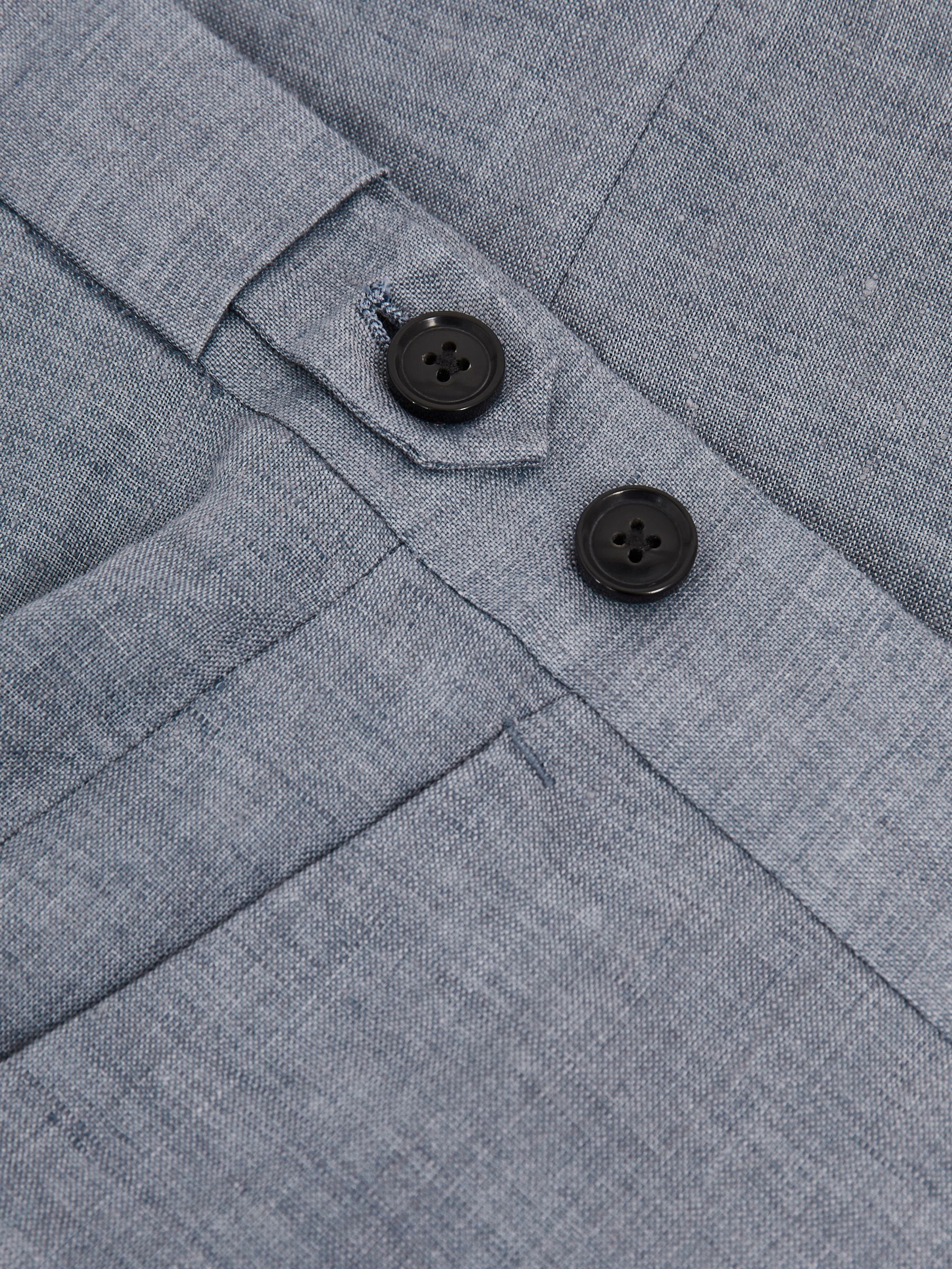 Linen Slim-Fit Suit Trousers in Airforce Blue - Image 7 of 7