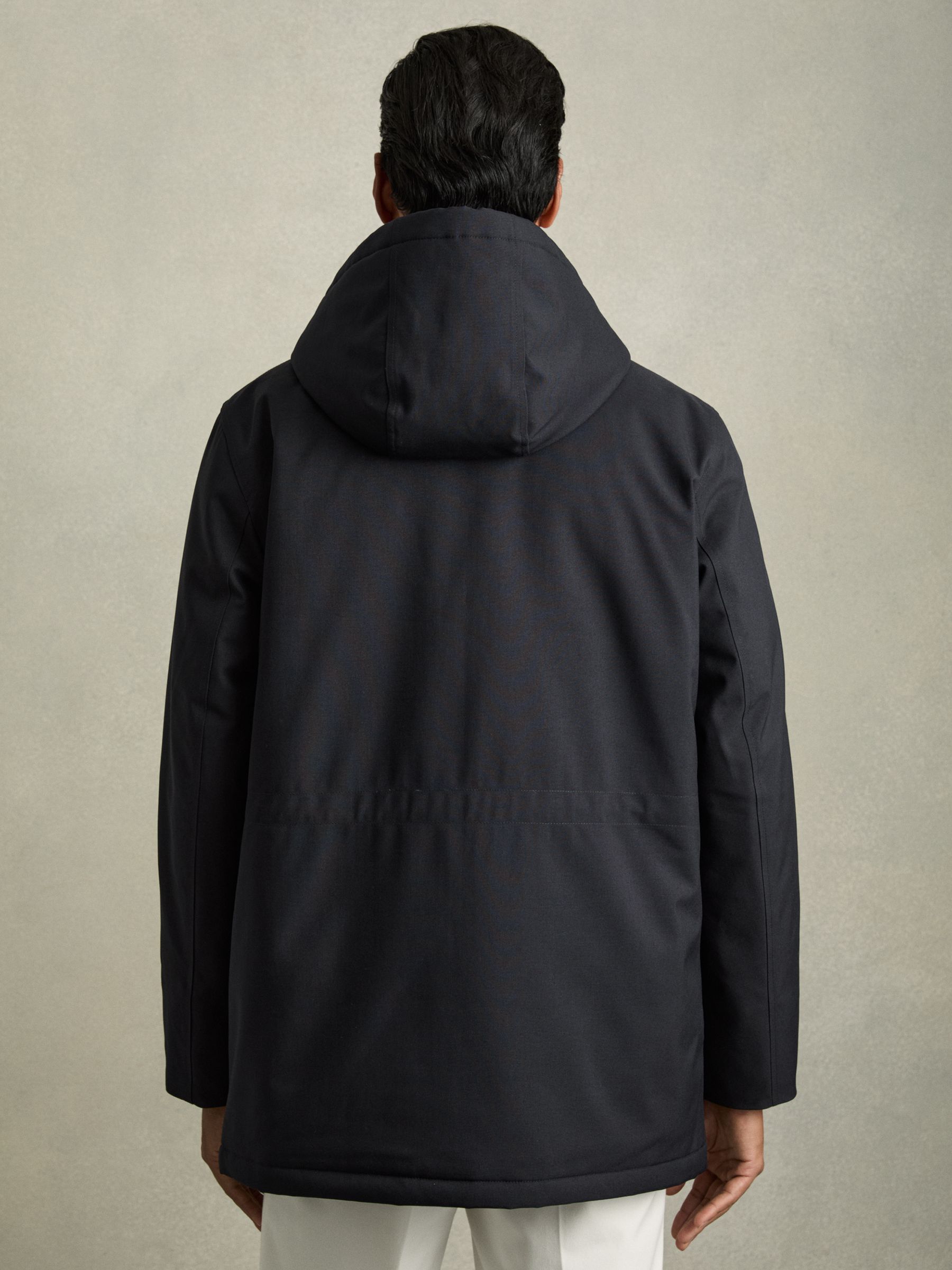 Hooded Zip-Through Padded Jacket in Navy - Image 5 of 7