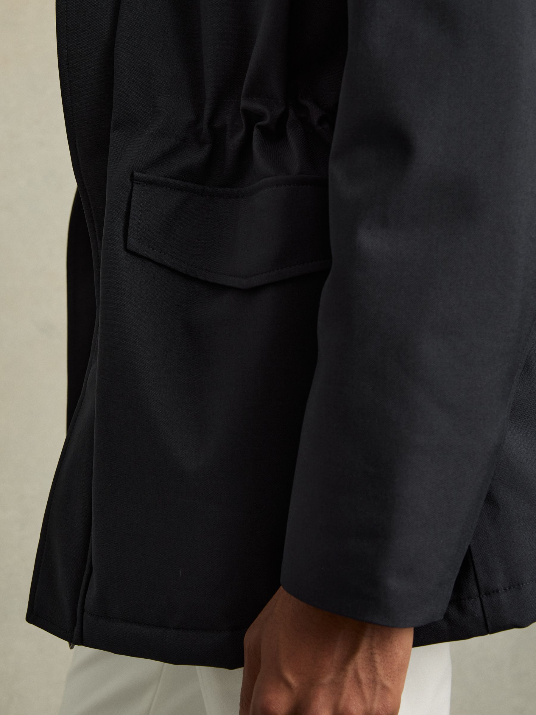 Hooded Zip-Through Padded Jacket in Navy - Image 6 of 7