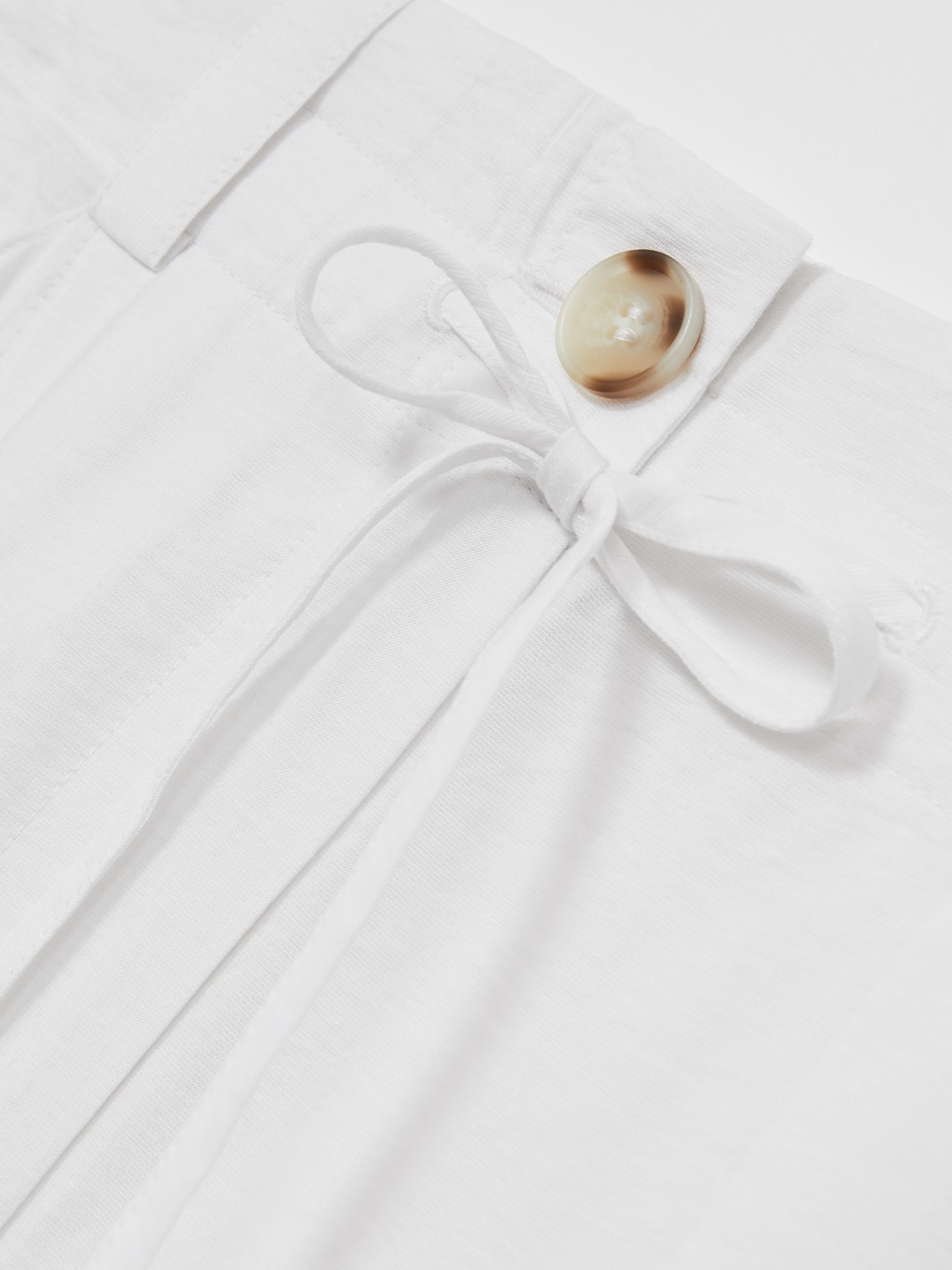 Drawstring Tie-Cuff Cargo Trousers in White - Image 6 of 6