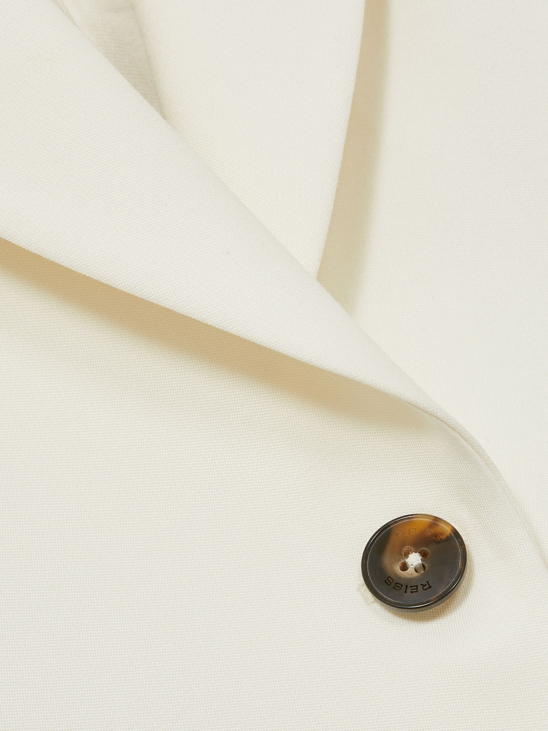 Single-Breasted Peak-Lapel Tailored Blazer in Cream - Image 7 of 7