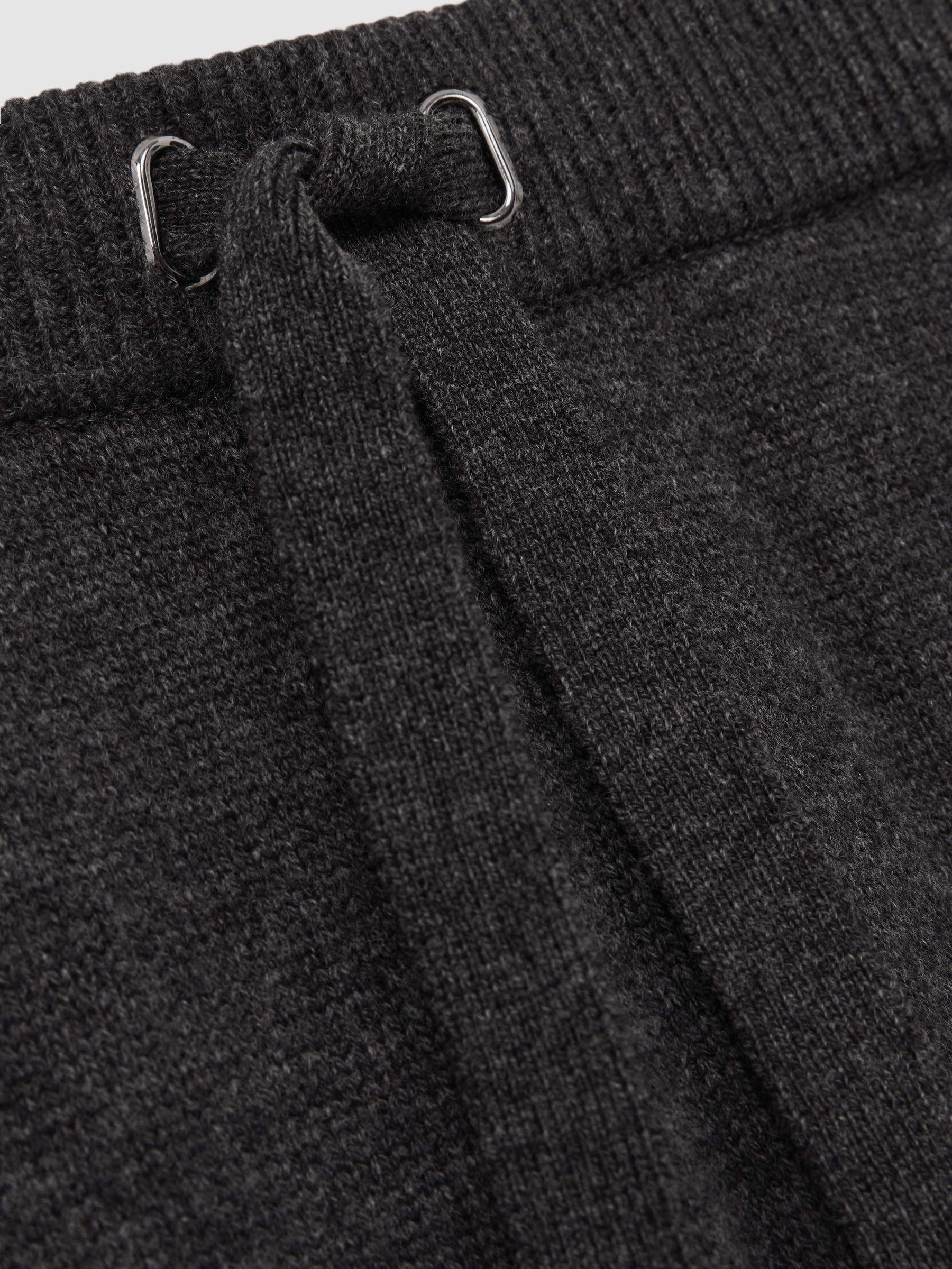 Wool Blend Heavy Knit Shorts in Charcoal Melange - Image 6 of 6