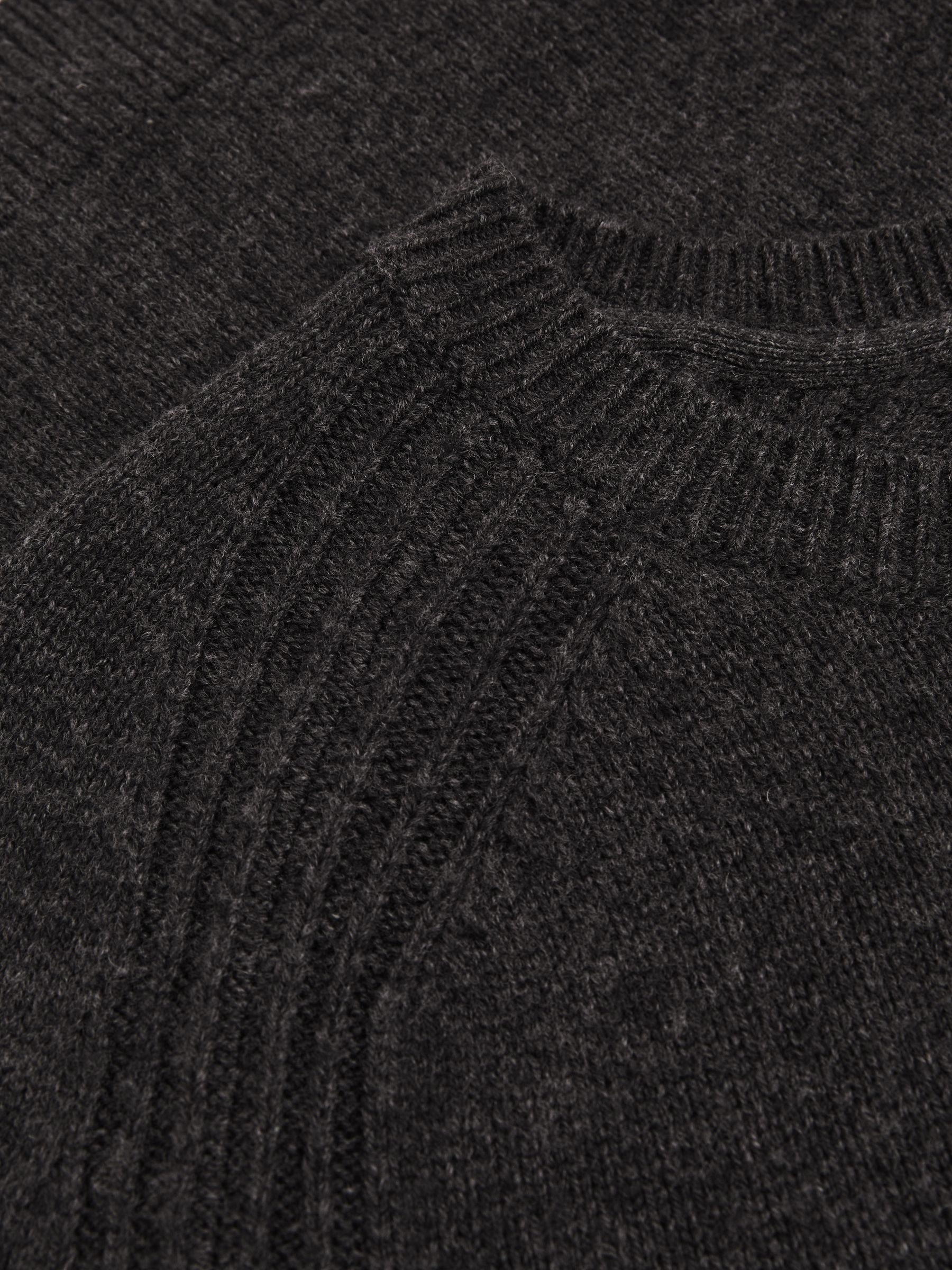 Wool Blend Heavy Knit T-Shirt in Charcoal Melange - Image 5 of 5