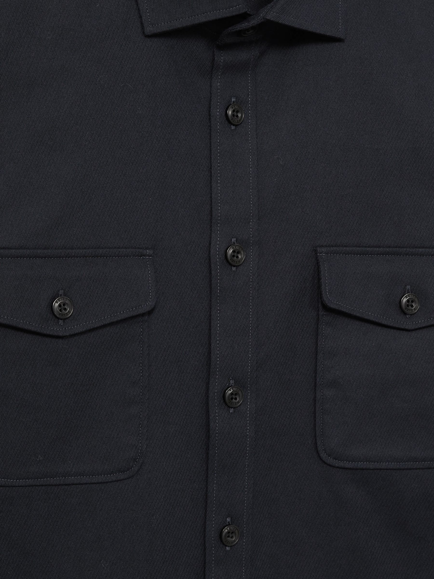 Stretch-Cotton Twill Twin-Pocket Overshirt in Navy - Image 6 of 6