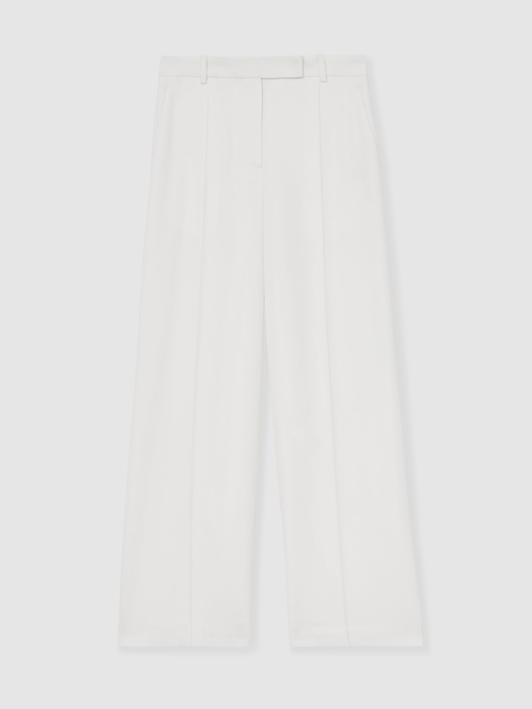 Crepe Wide-Leg Tailored Trousers in White - Image 2 of 6
