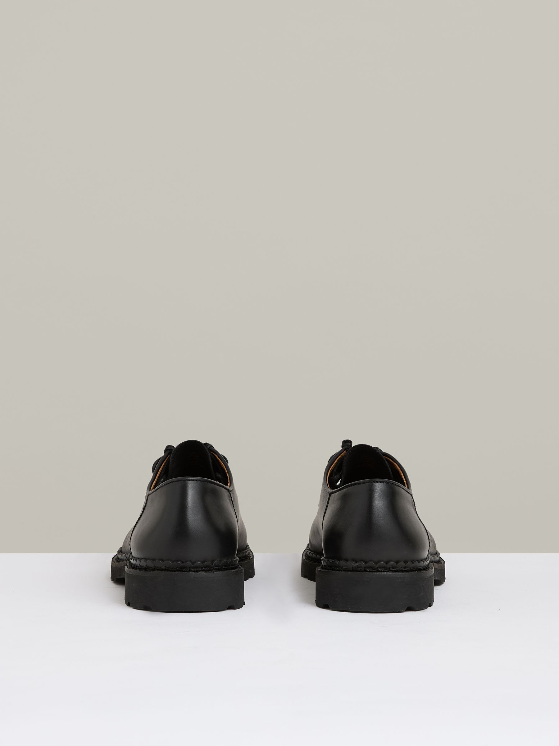 Leather Moccasin-Toe Lace-Up Shoes in Black - Image 5 of 5