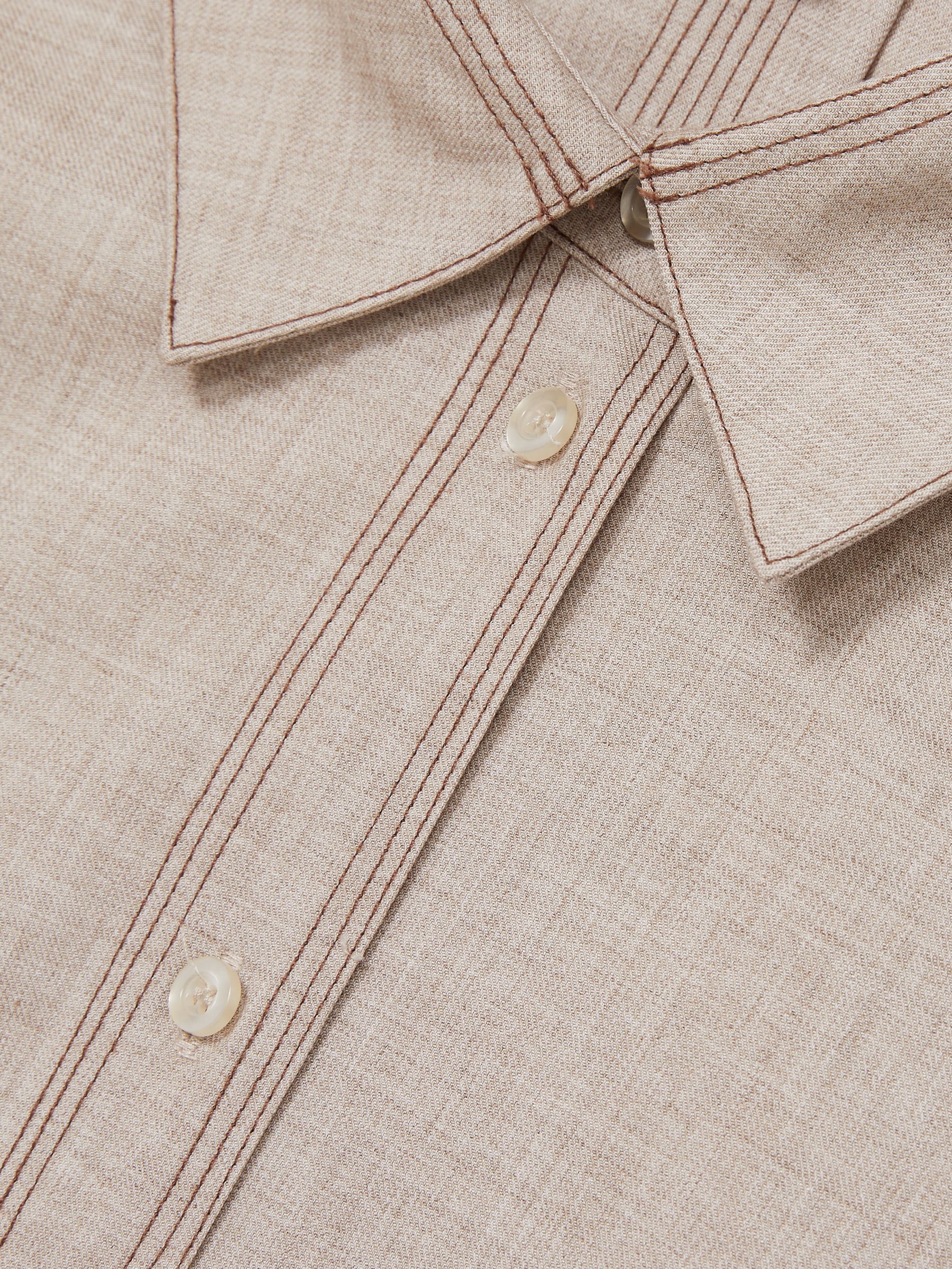 Relaxed Long-Sleeve Shirt With Wool in Neutral - Image 6 of 6