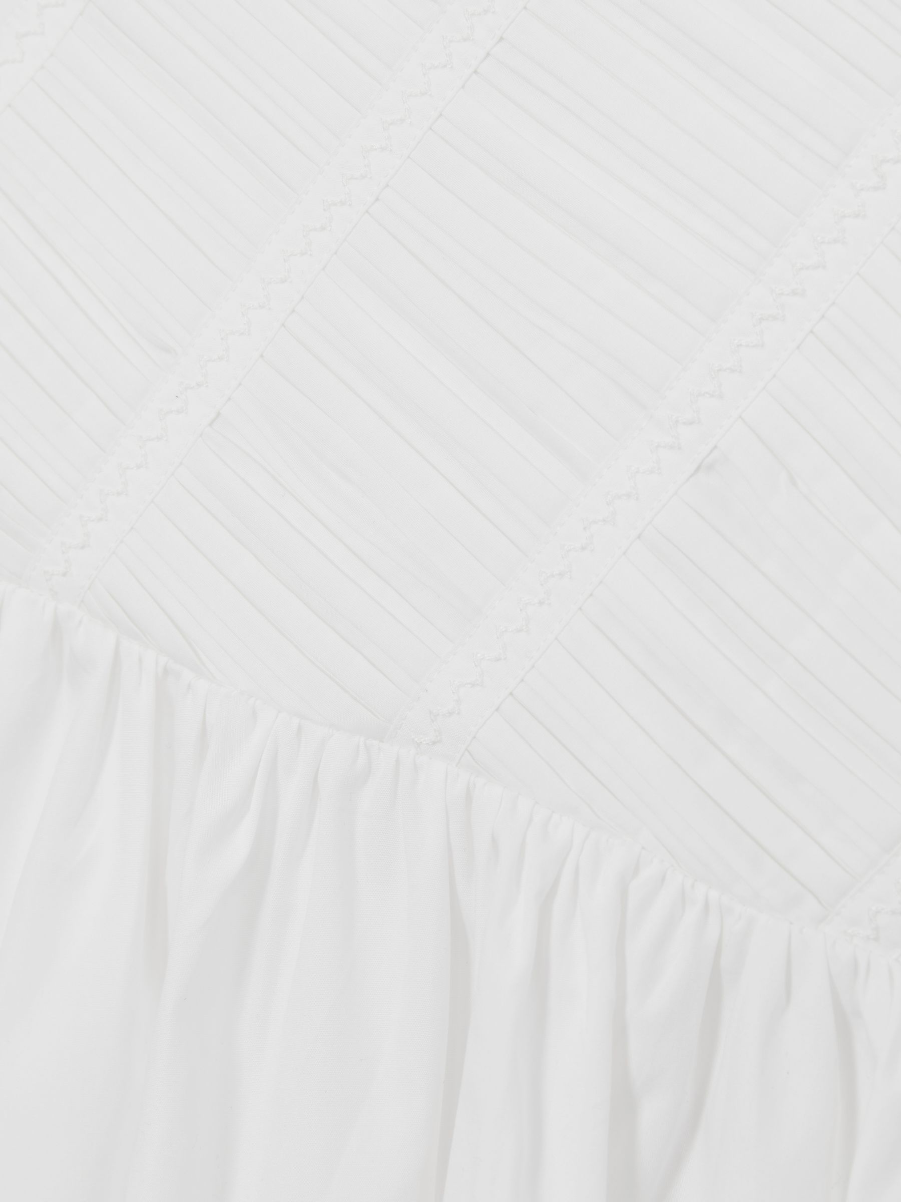 9-13 yrs Cotton Tucked-Pleat Dress in Ivory - Image 4 of 4
