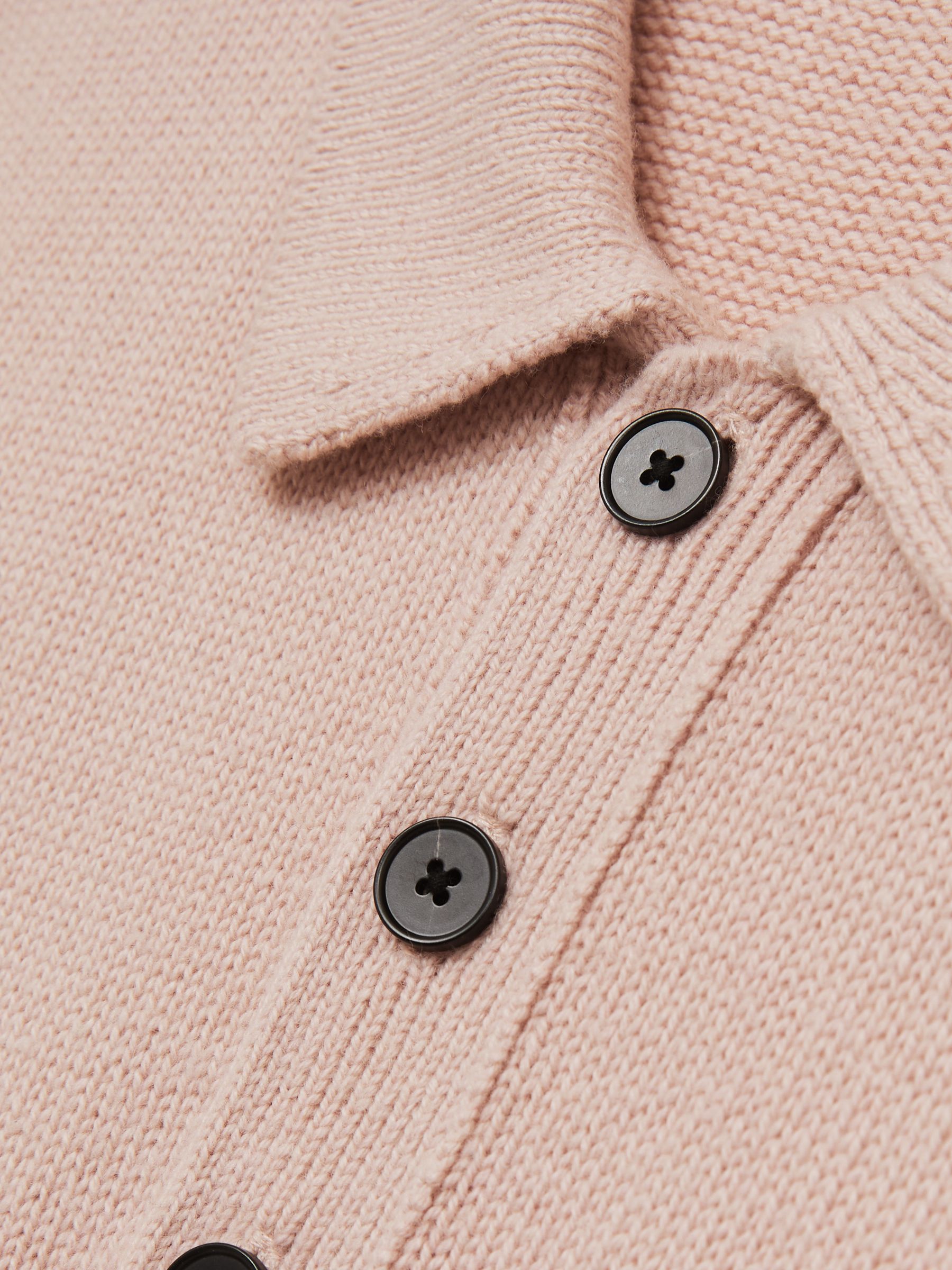 Wool-Blend Long-Sleeve Polo Shirt in Soft Pink - Image 7 of 7