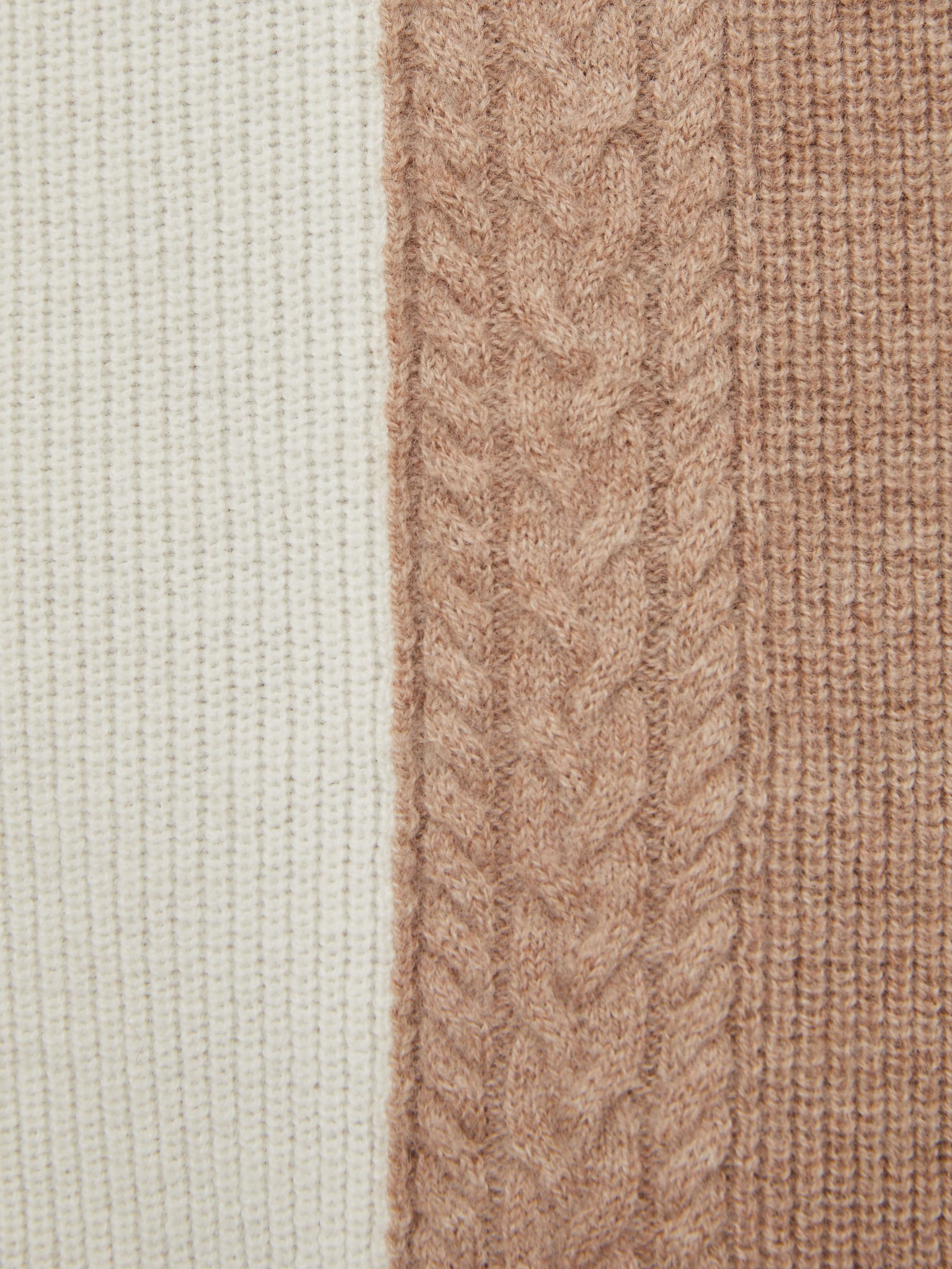 Wool Colourblock Knitted Shirt in Camel - Image 6 of 6