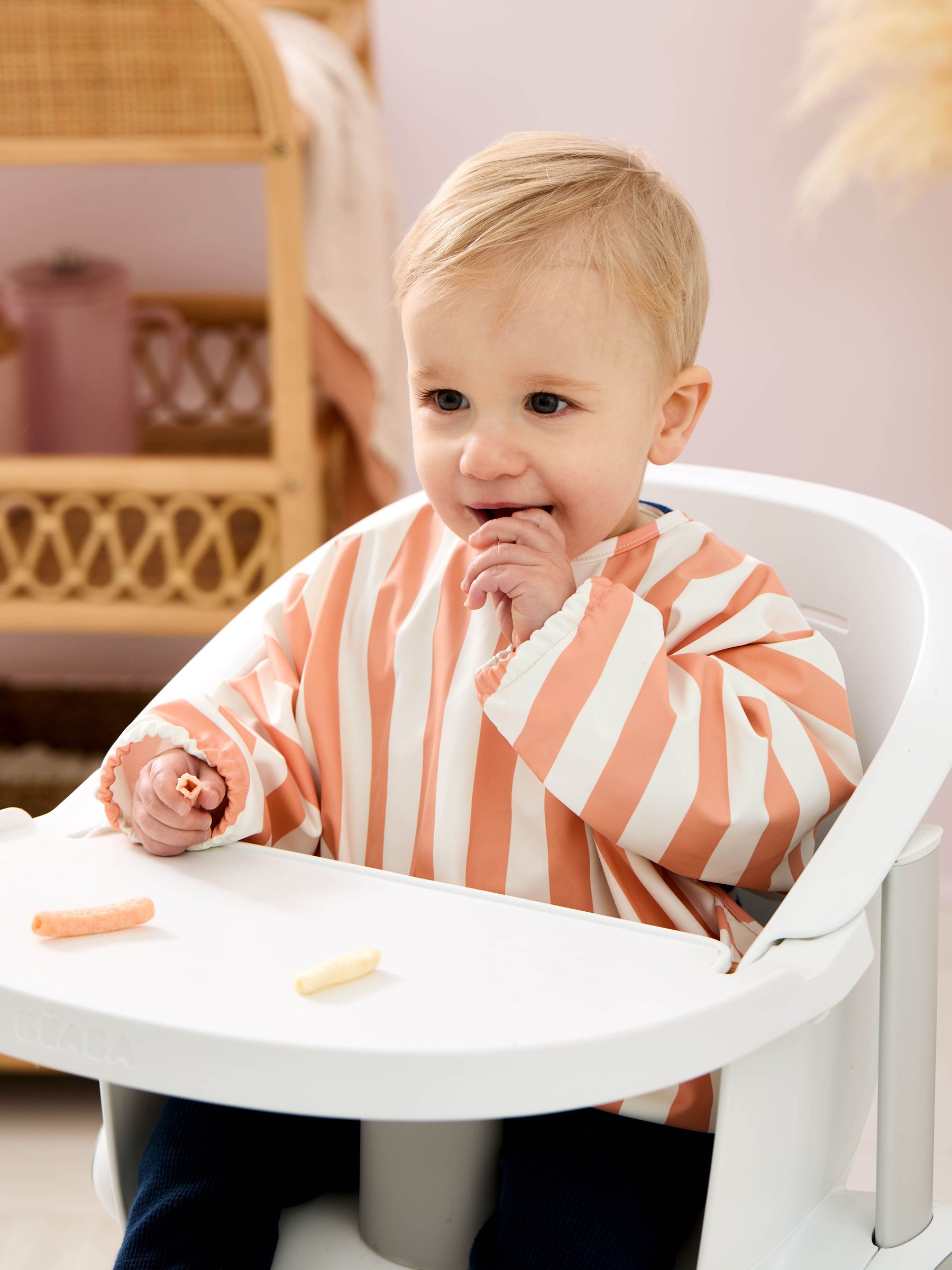 Orange Stripe Sleeved Bib - Image 1 of 5