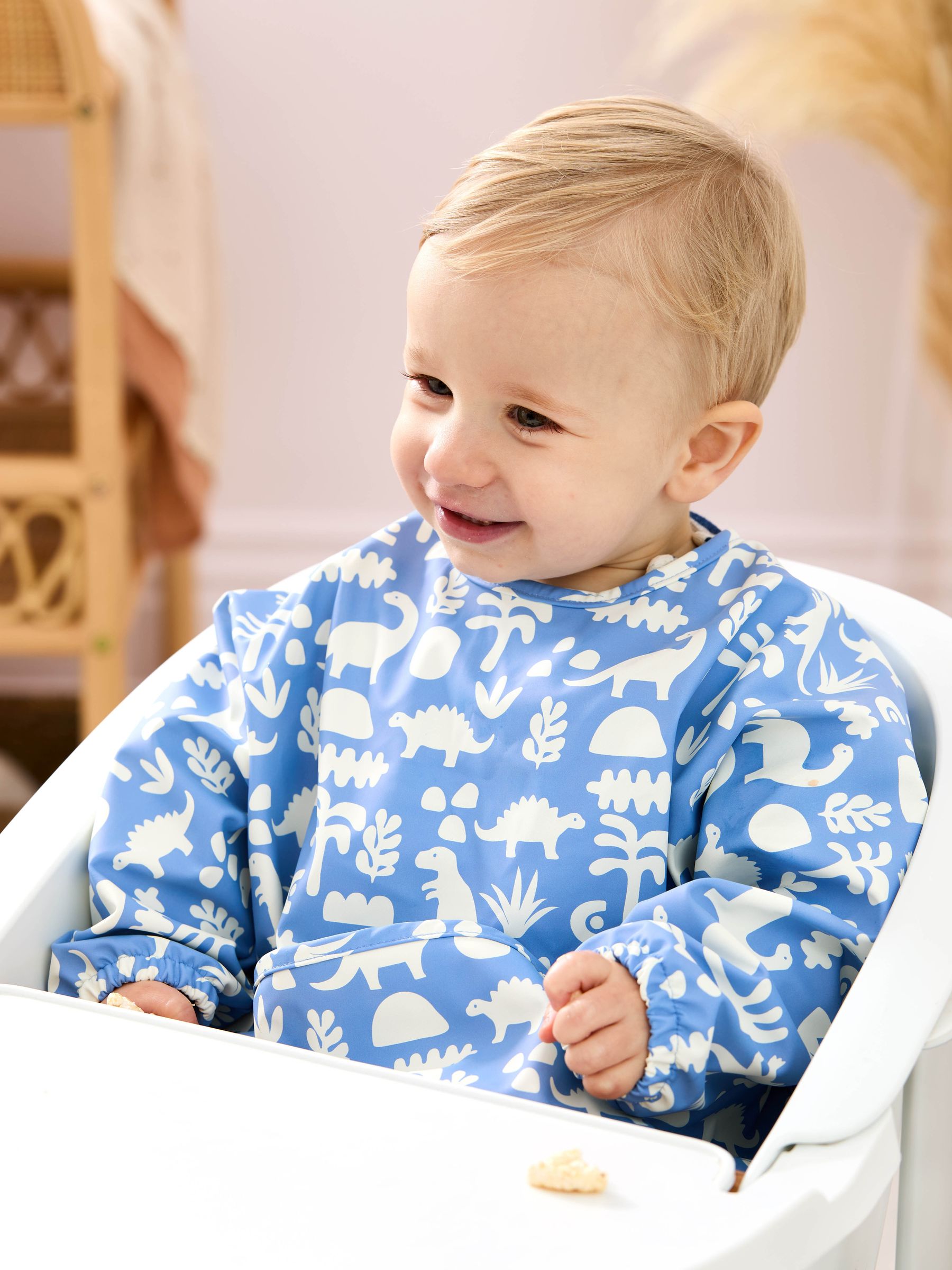 Blue Dino Sleeved Bib - Image 3 of 5