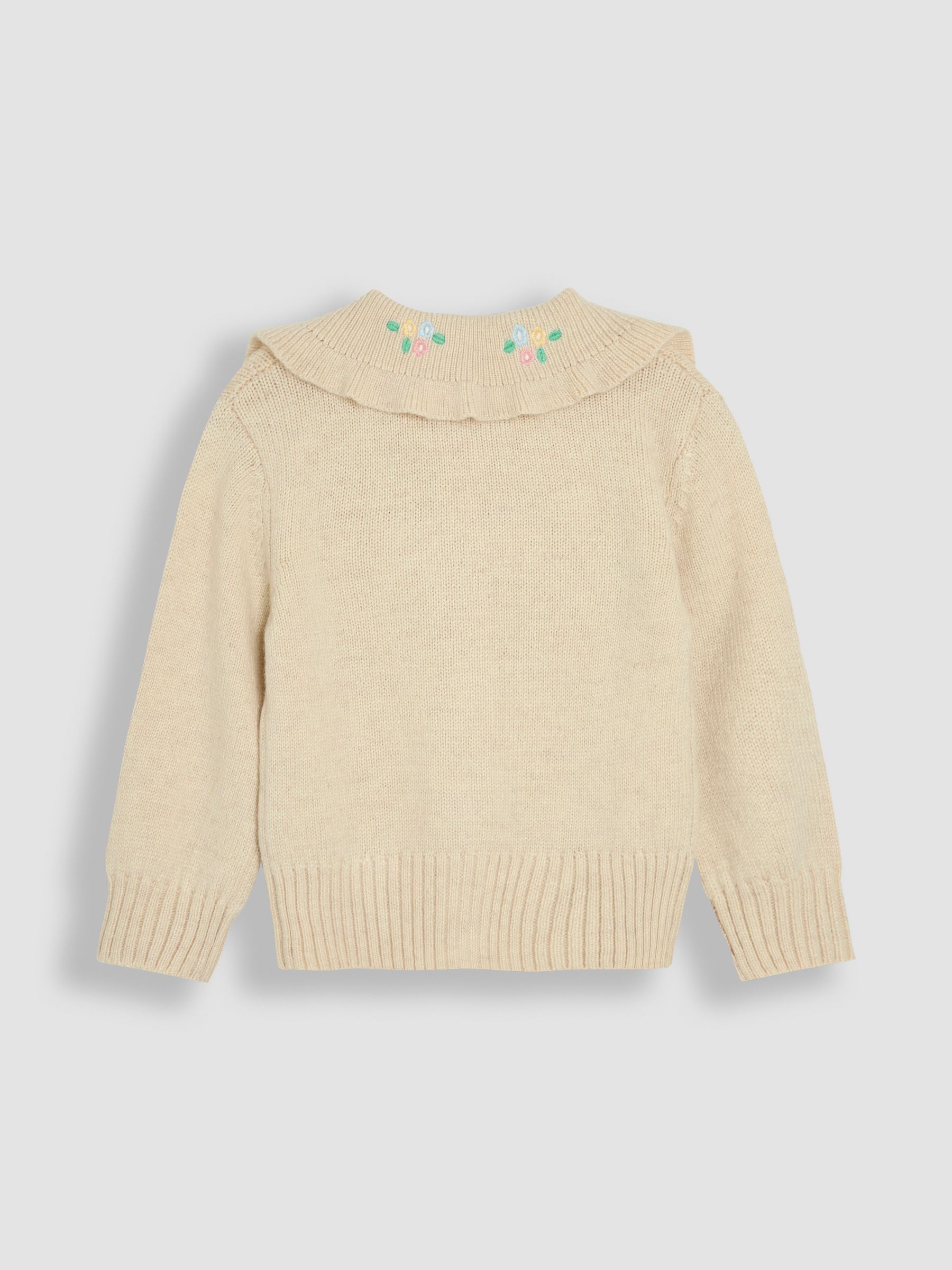 Natural Frill Embroidered Collar Cardigan - Image 2 of 3