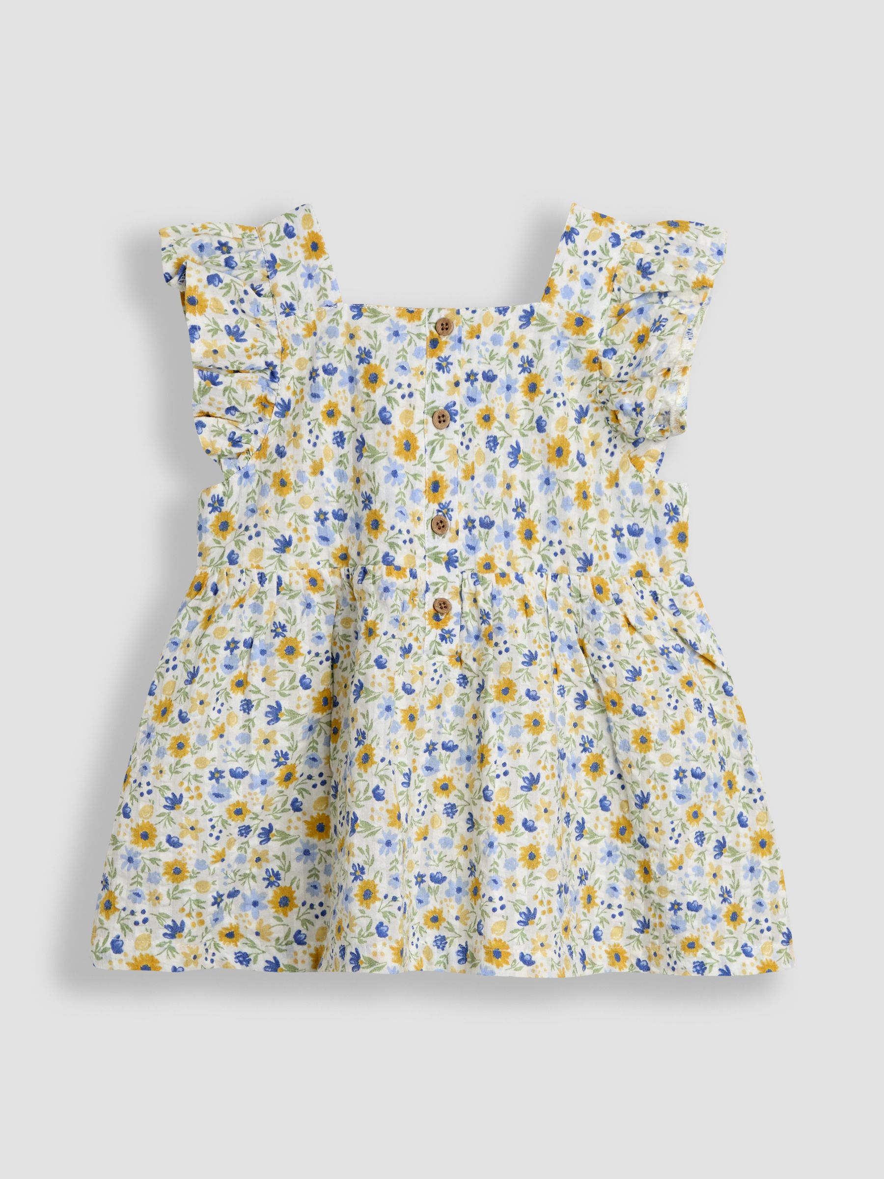White Floral 2-Piece Frill Shoulder Top & Short Set - Image 3 of 6