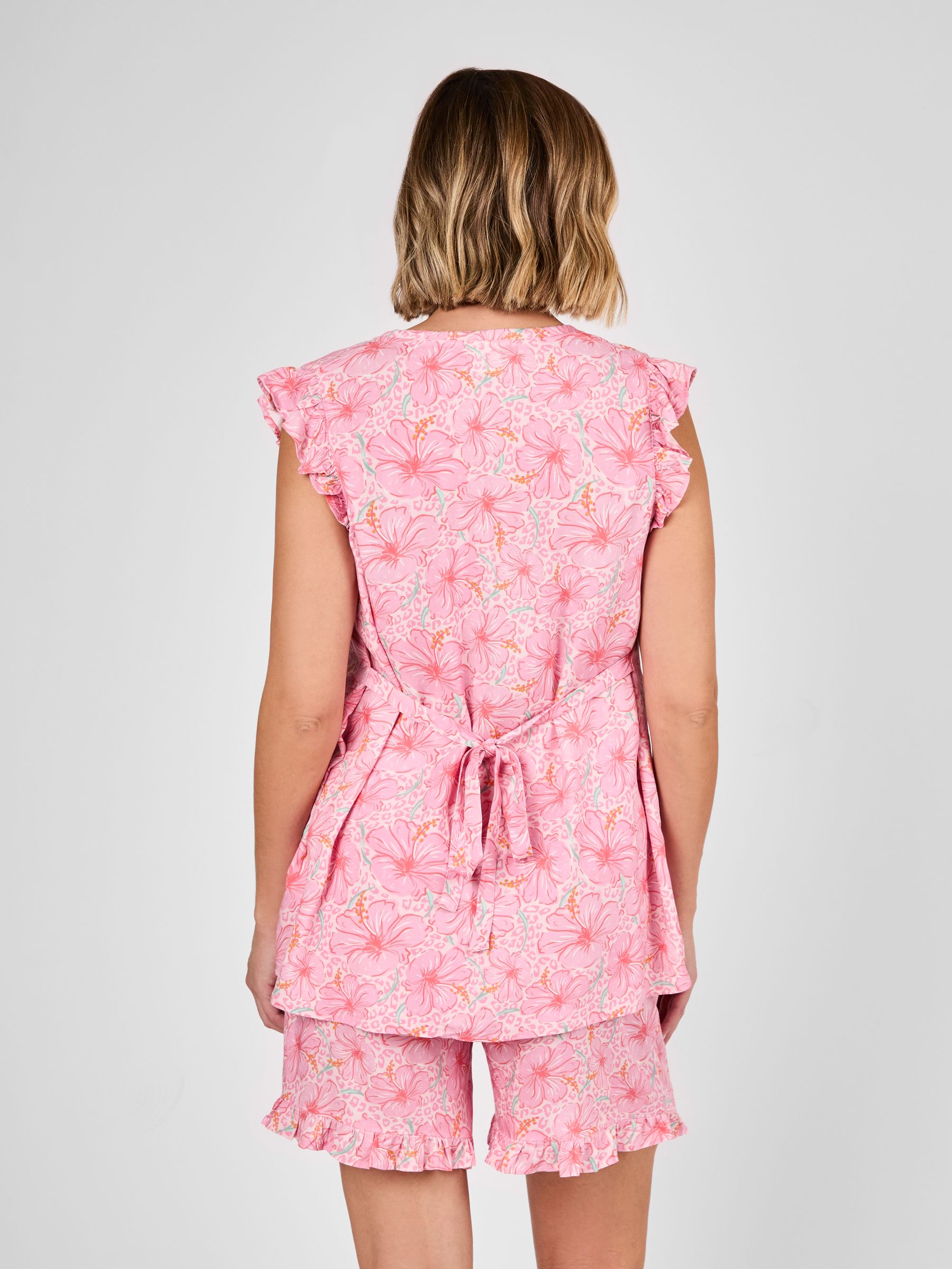 Pink Floral Patterned Frill Sleeve Maternity Blouse - Image 2 of 4