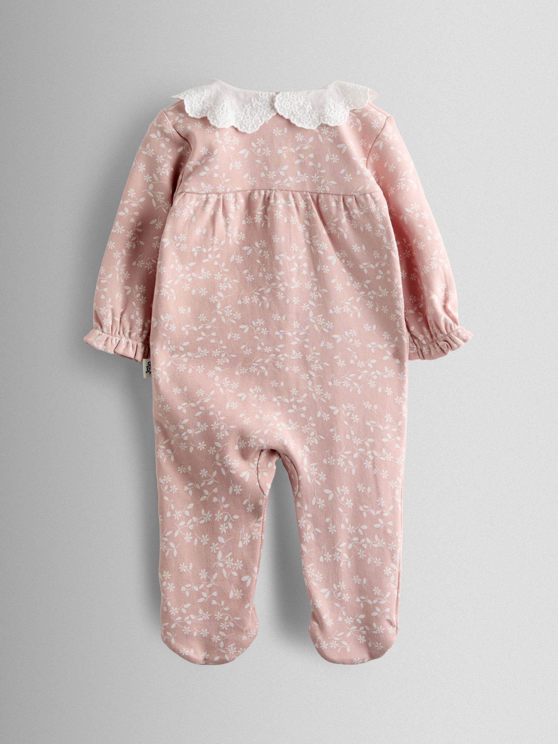 Pink Ditsy Floral Print Sleepsuit - Image 2 of 4