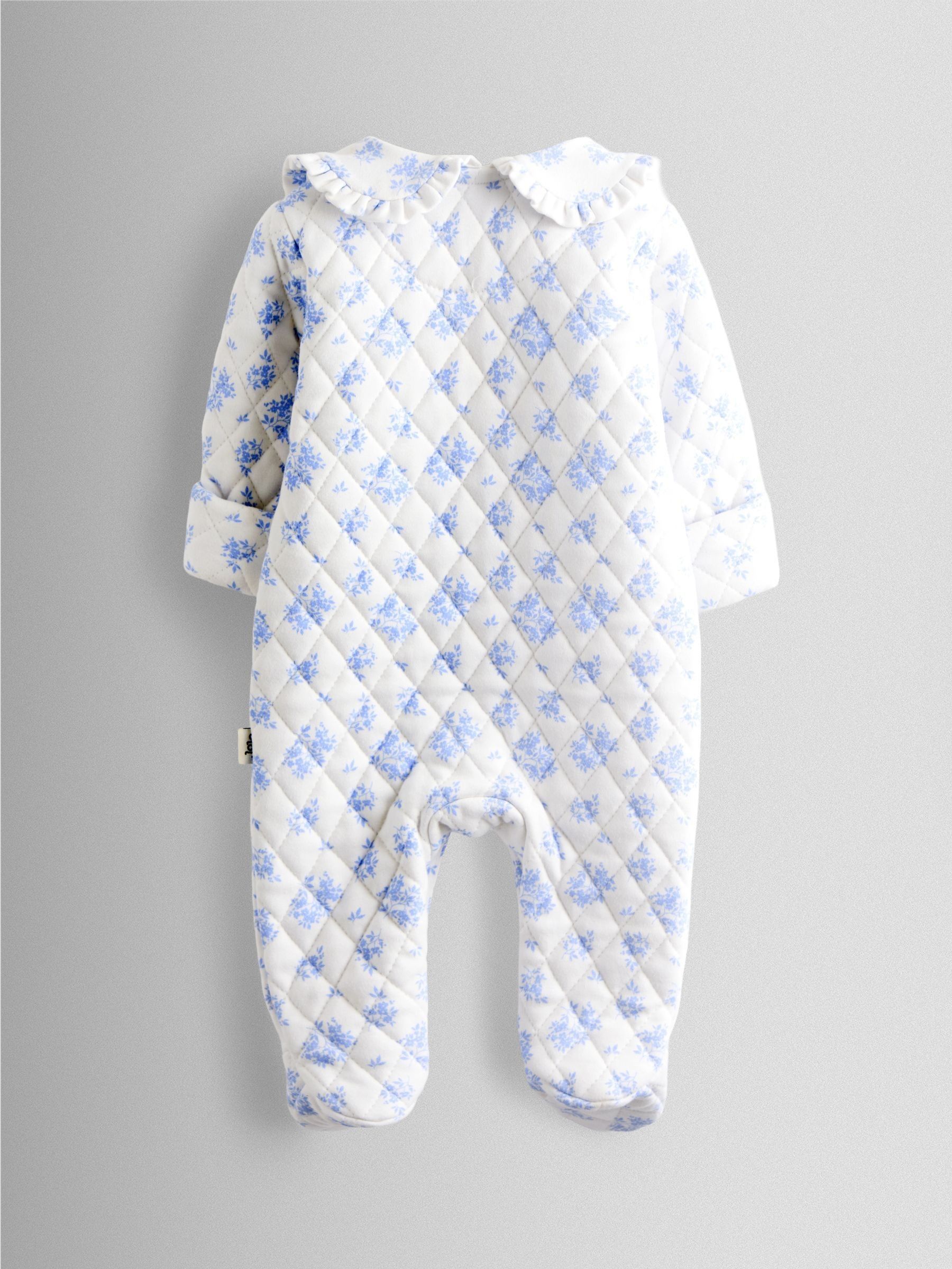 Ecru Floral Print Quilted Sleepsuit - Image 2 of 4