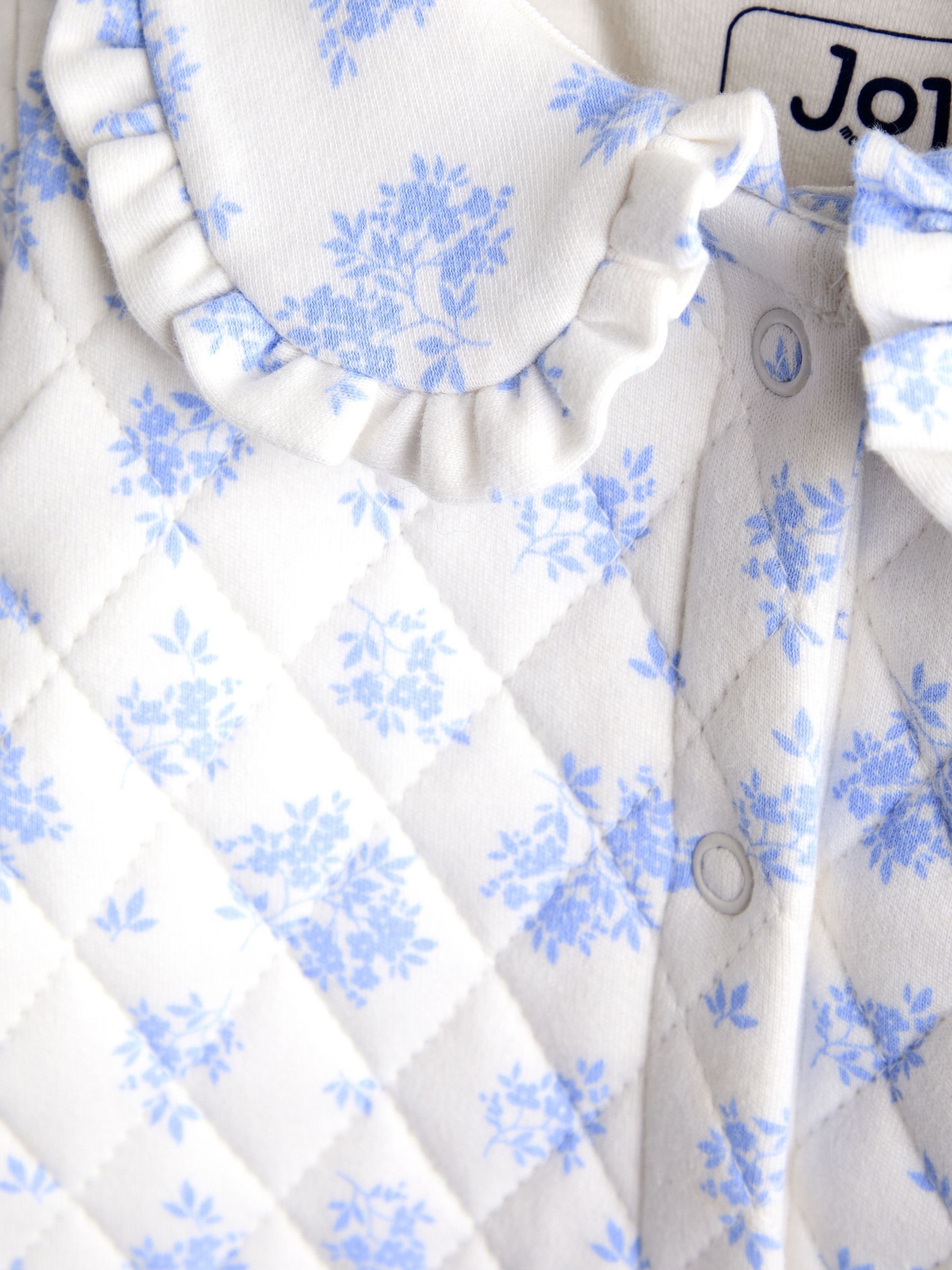 Ecru Floral Print Quilted Sleepsuit - Image 3 of 4