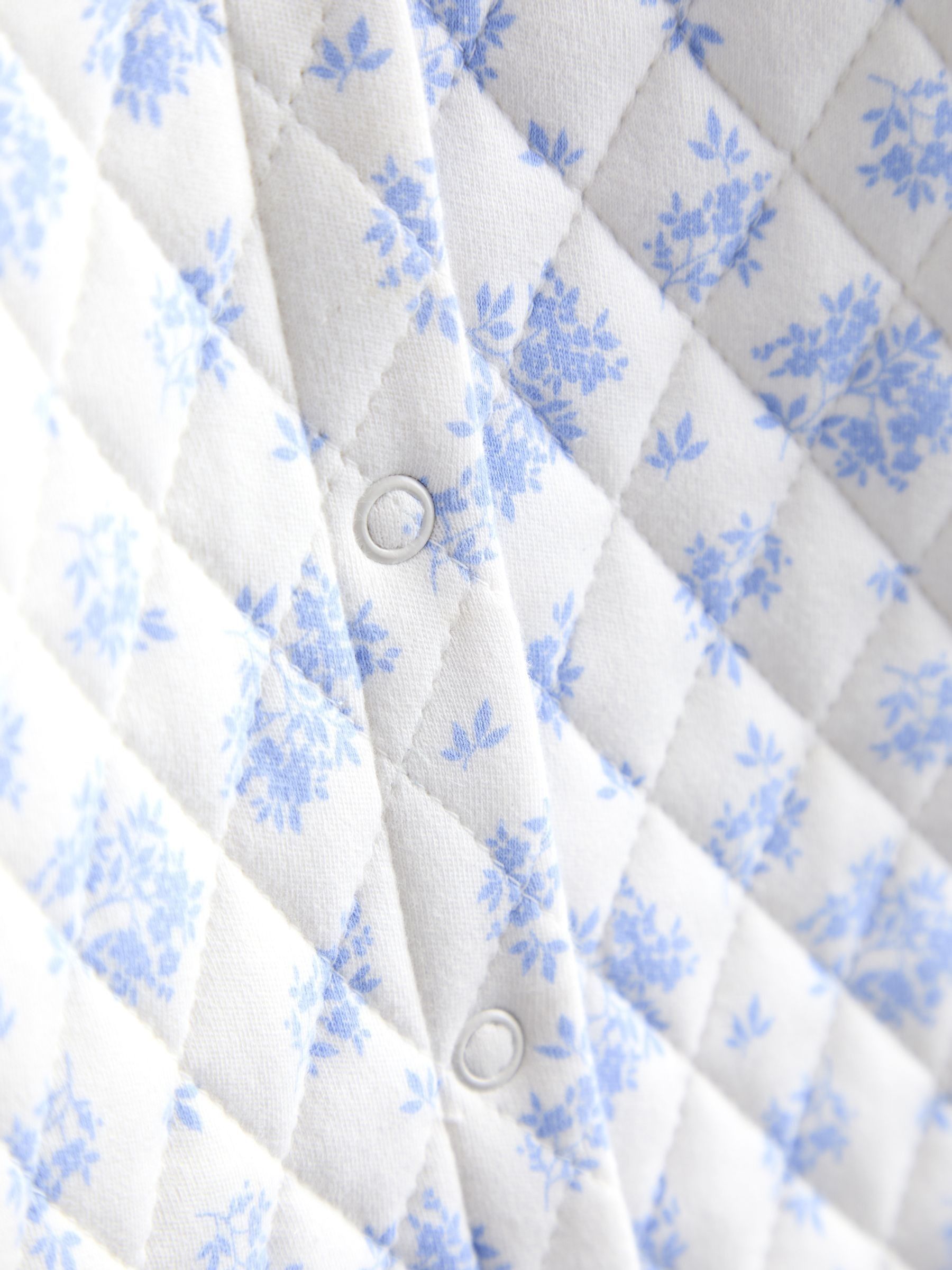 Ecru Floral Print Quilted Sleepsuit - Image 4 of 4