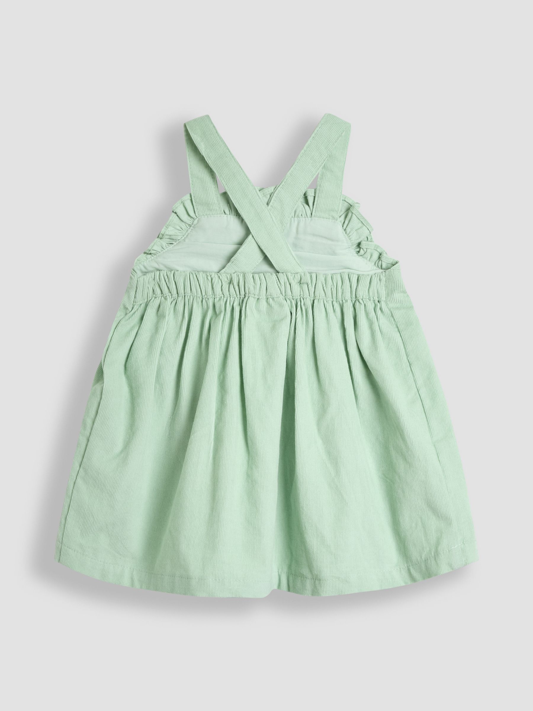 Khaki Green Strawberry 2-Piece Frill Sleeve Top & Pinafore Set - Image 2 of 5