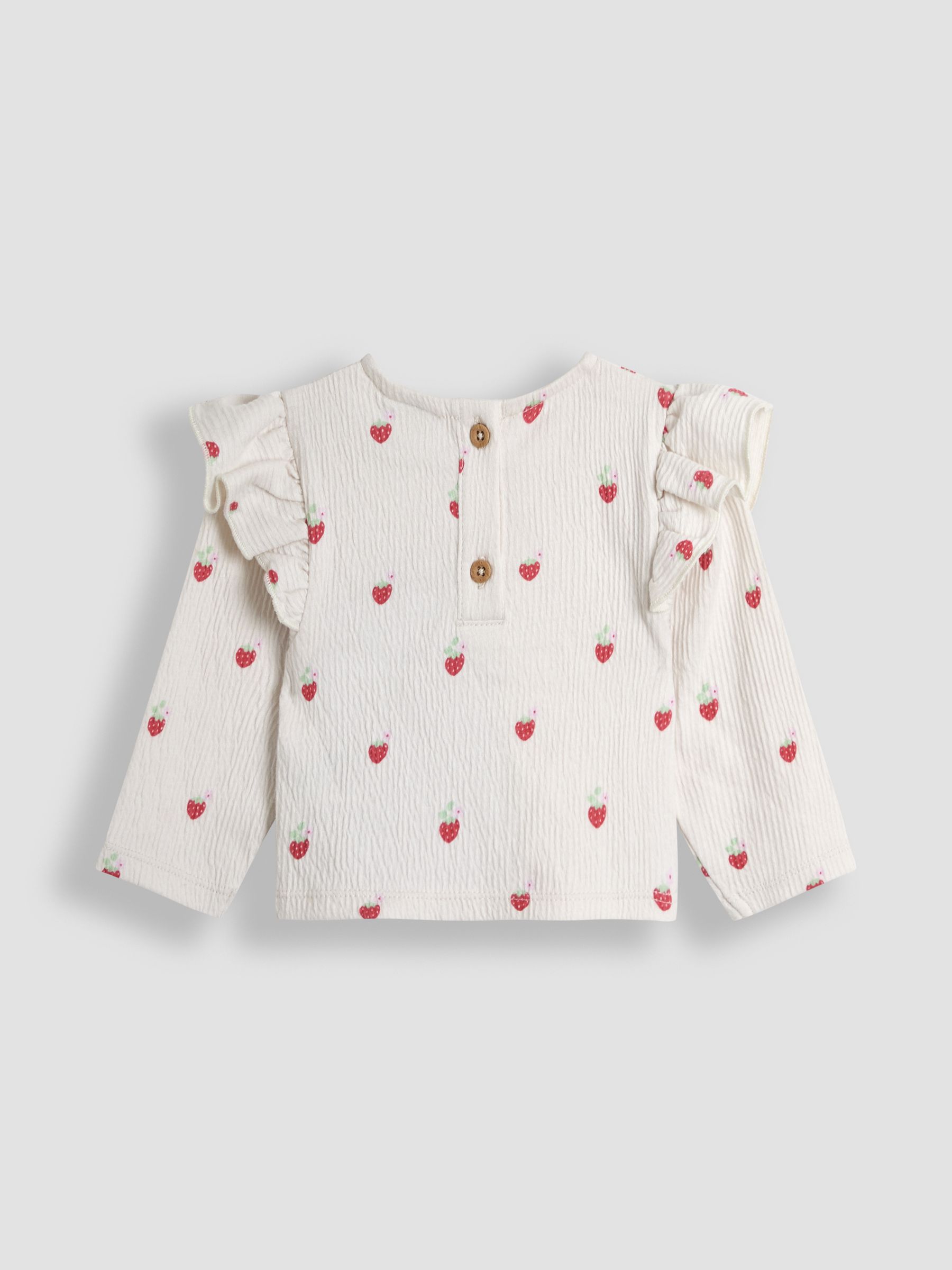 Khaki Green Strawberry 2-Piece Frill Sleeve Top & Pinafore Set - Image 5 of 5