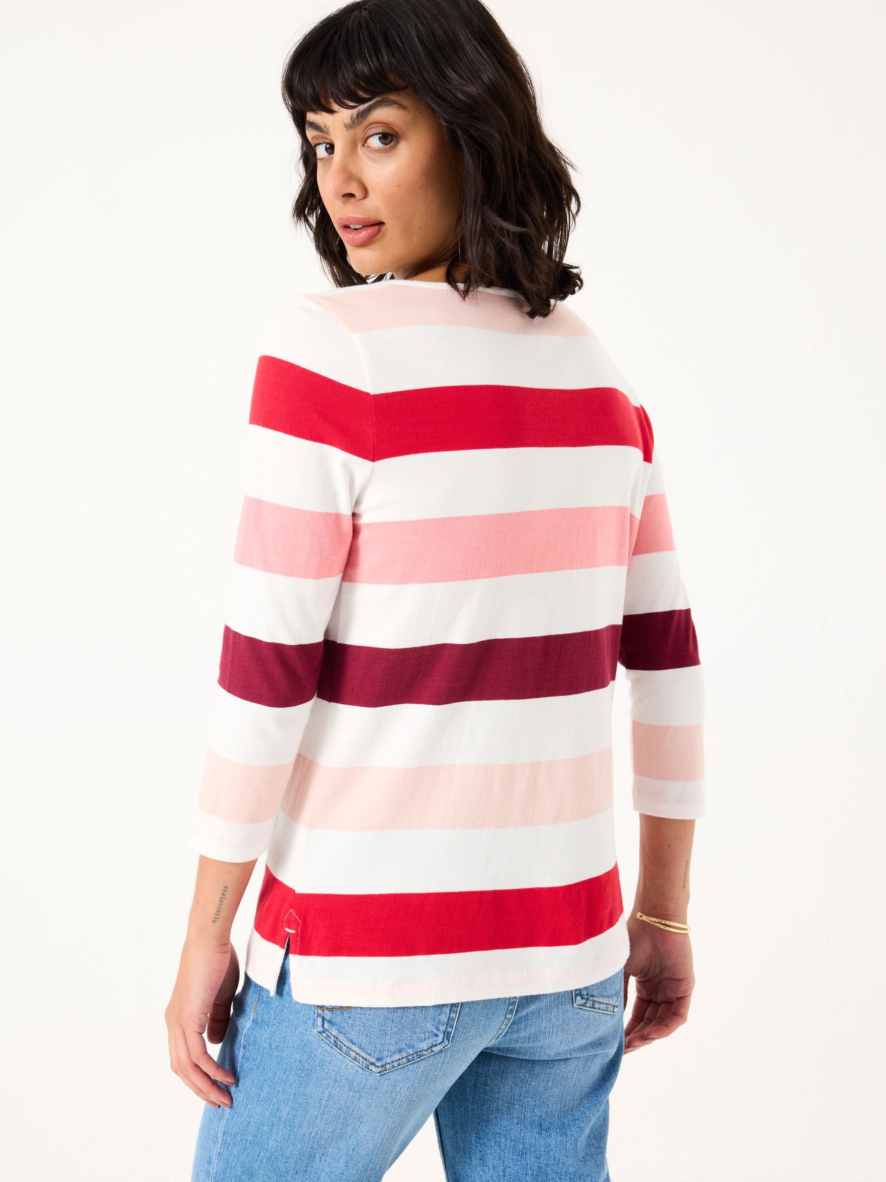 Breton Pink 100% Cotton Long Sleeve Summer Top - Image 2 of 5