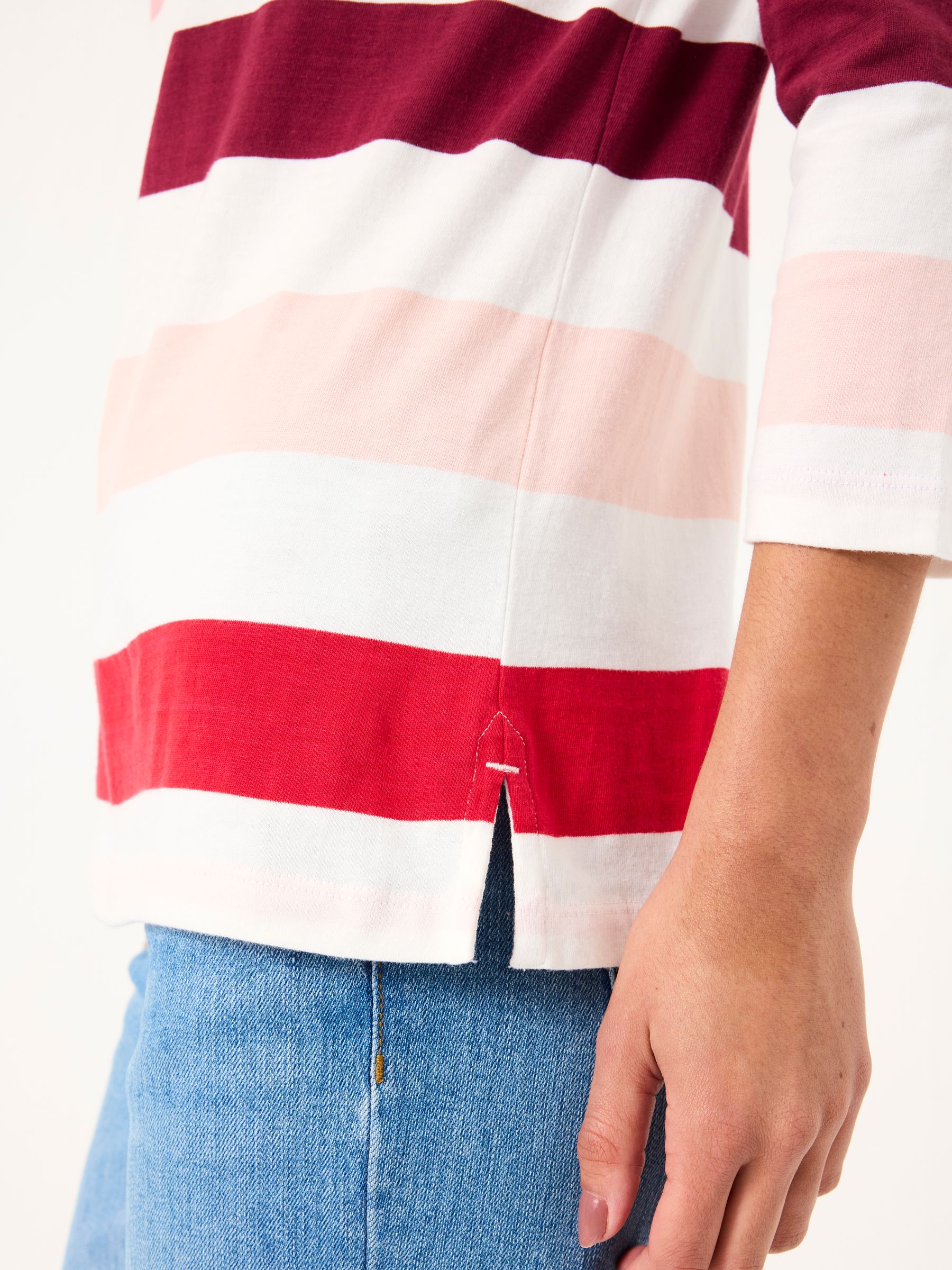 Breton Pink 100% Cotton Long Sleeve Summer Top - Image 4 of 5