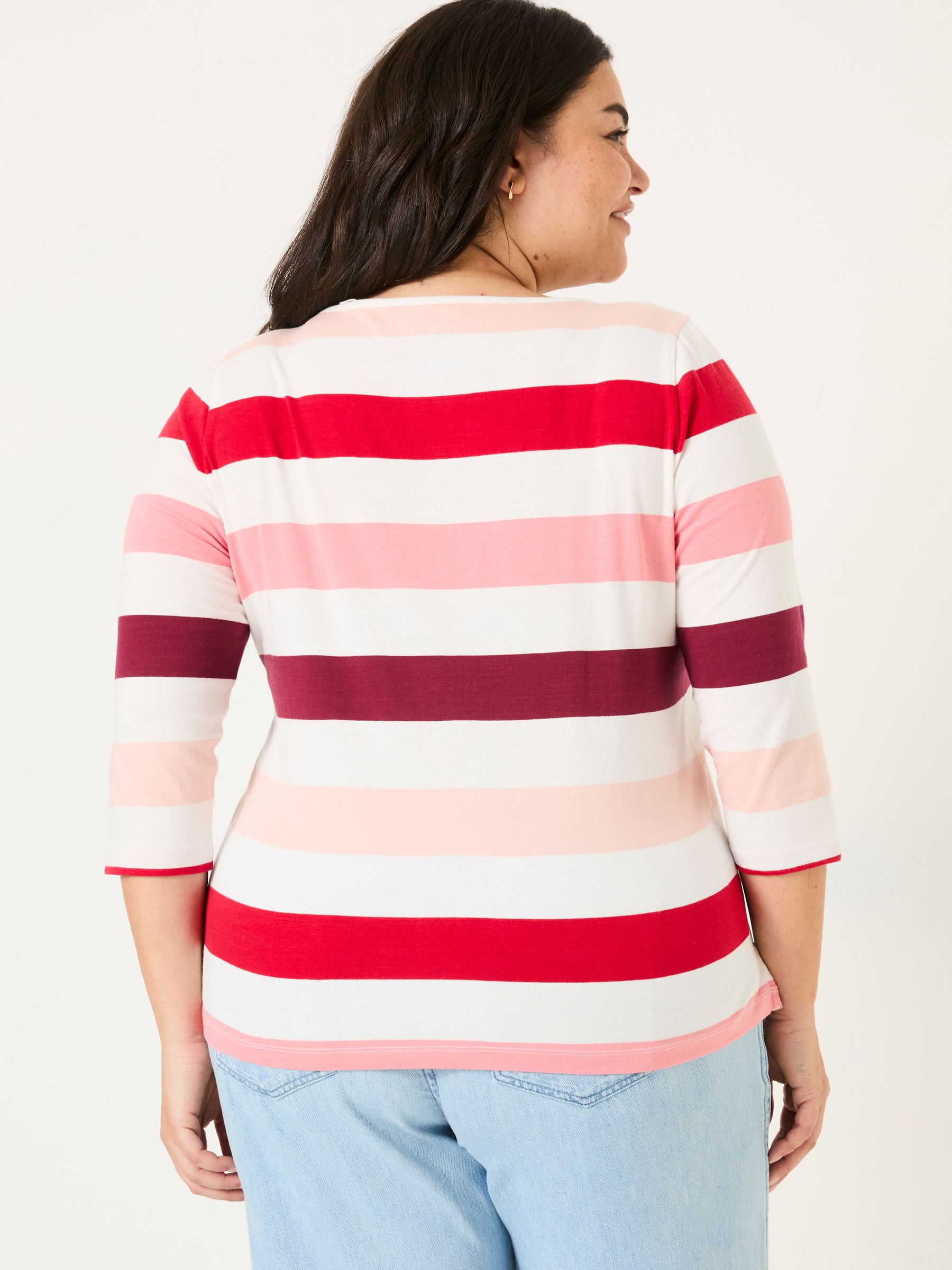 Breton Pink 100% Cotton Long Sleeve Summer Top - Image 5 of 5