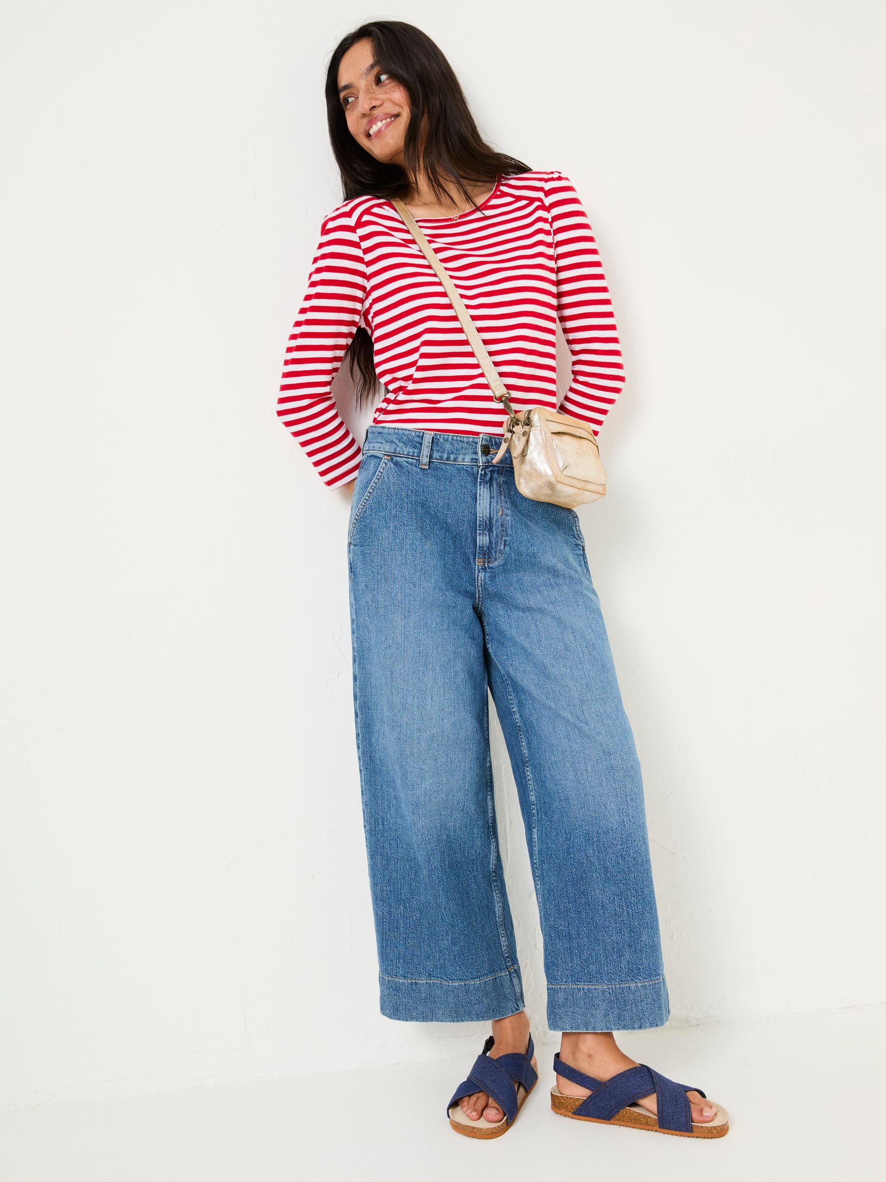 Ria Red Stripe 100% Cotton Top - Image 4 of 6