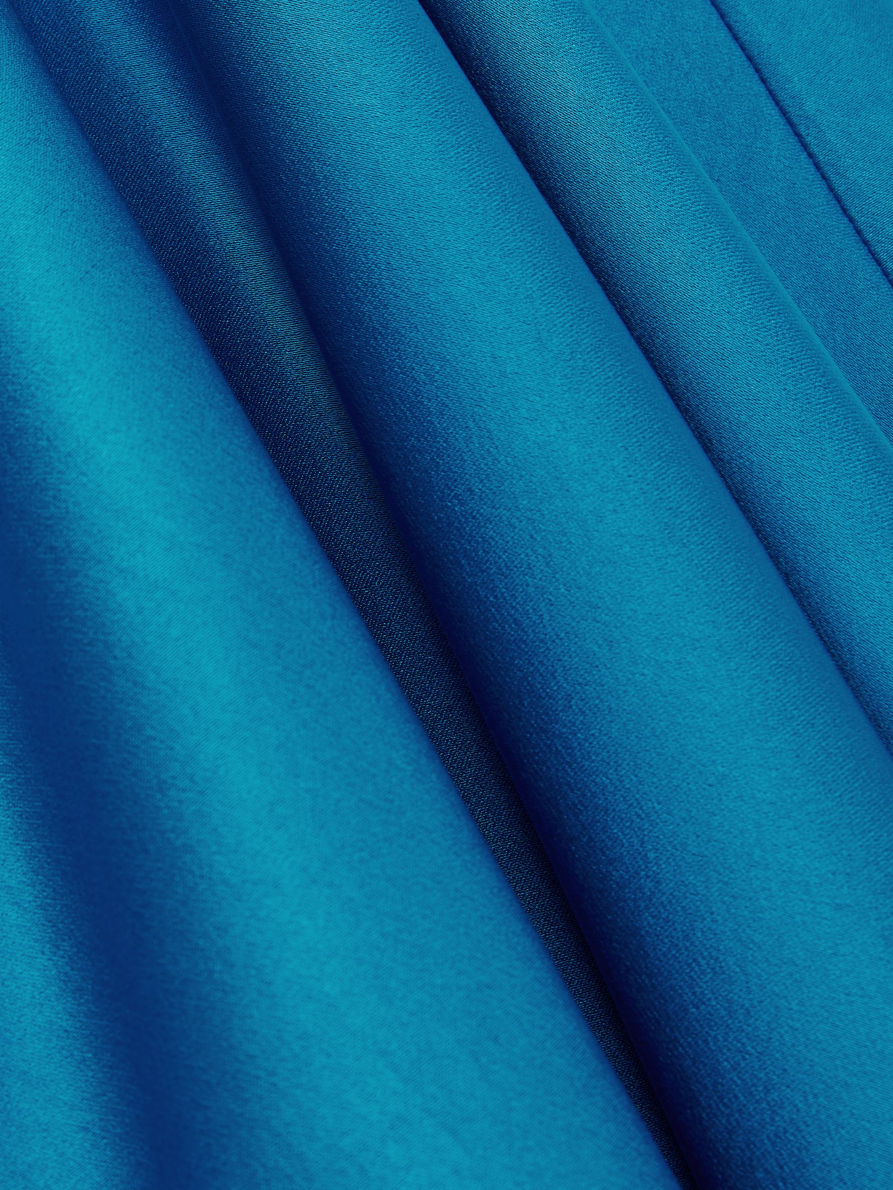 Satin Drape Tuck Midi Dress in Blue - Image 7 of 7