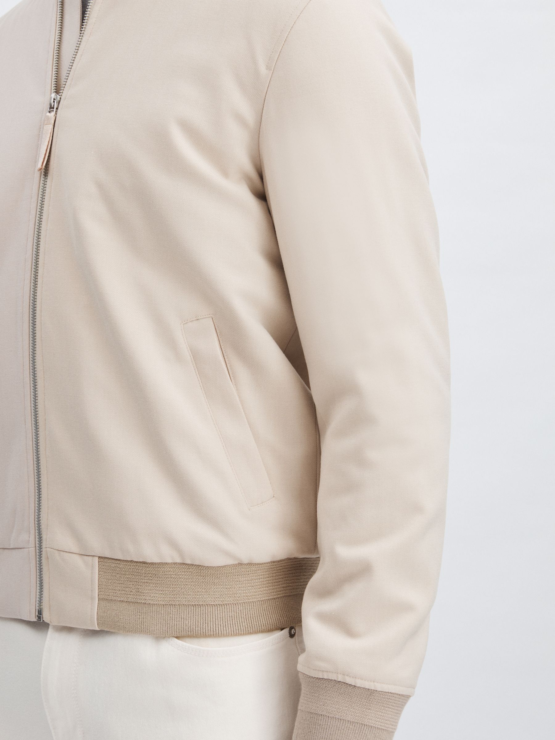 Paige Zip-Through Bomber Jacket in Ivory - Image 4 of 6