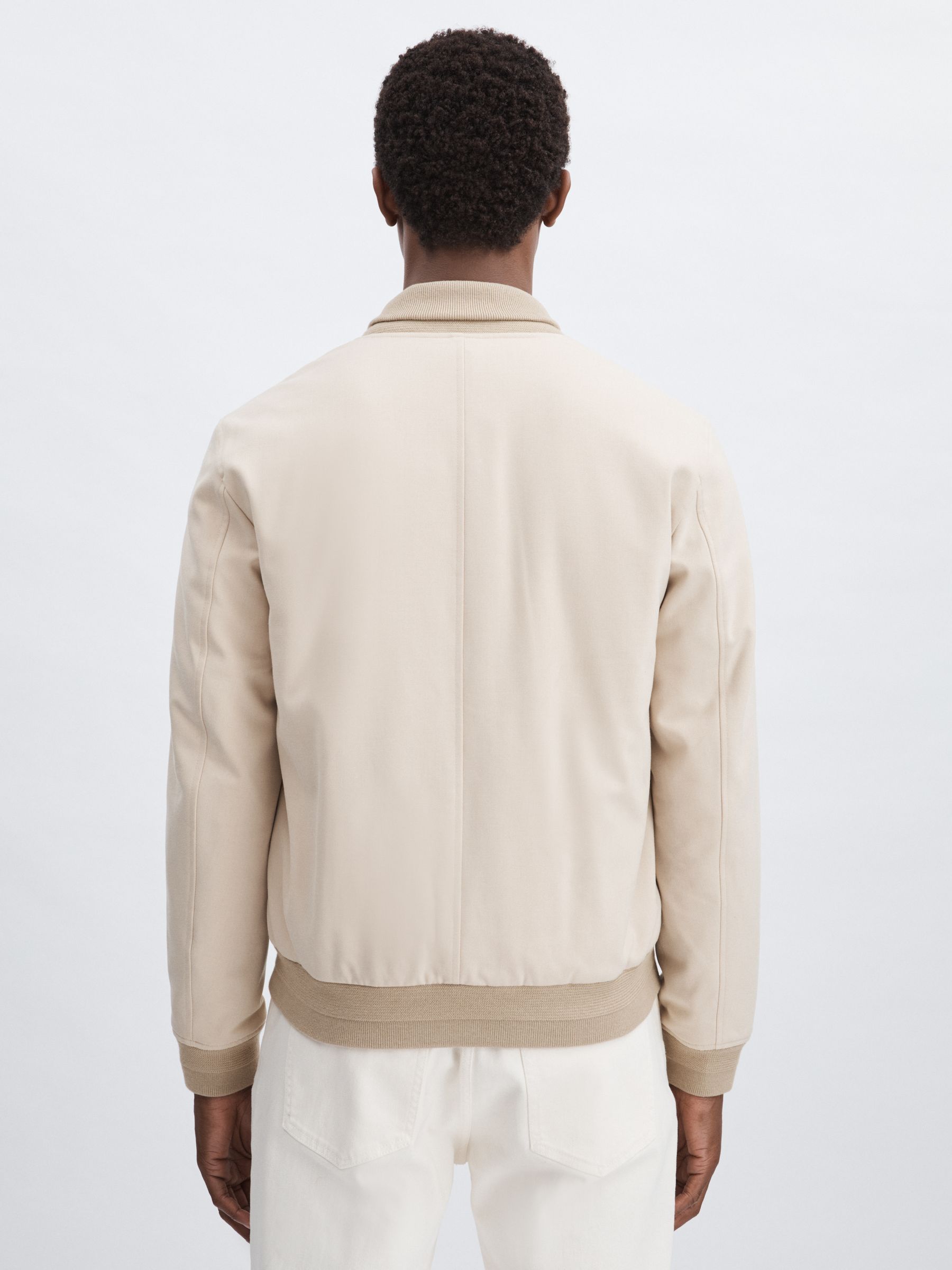 Paige Zip-Through Bomber Jacket in Ivory - Image 5 of 6