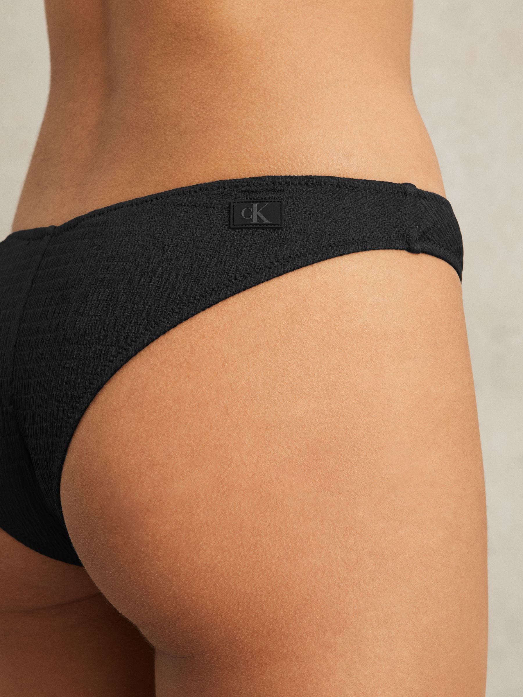 Crinkle Bikini Bottoms in Black - Image 3 of 5