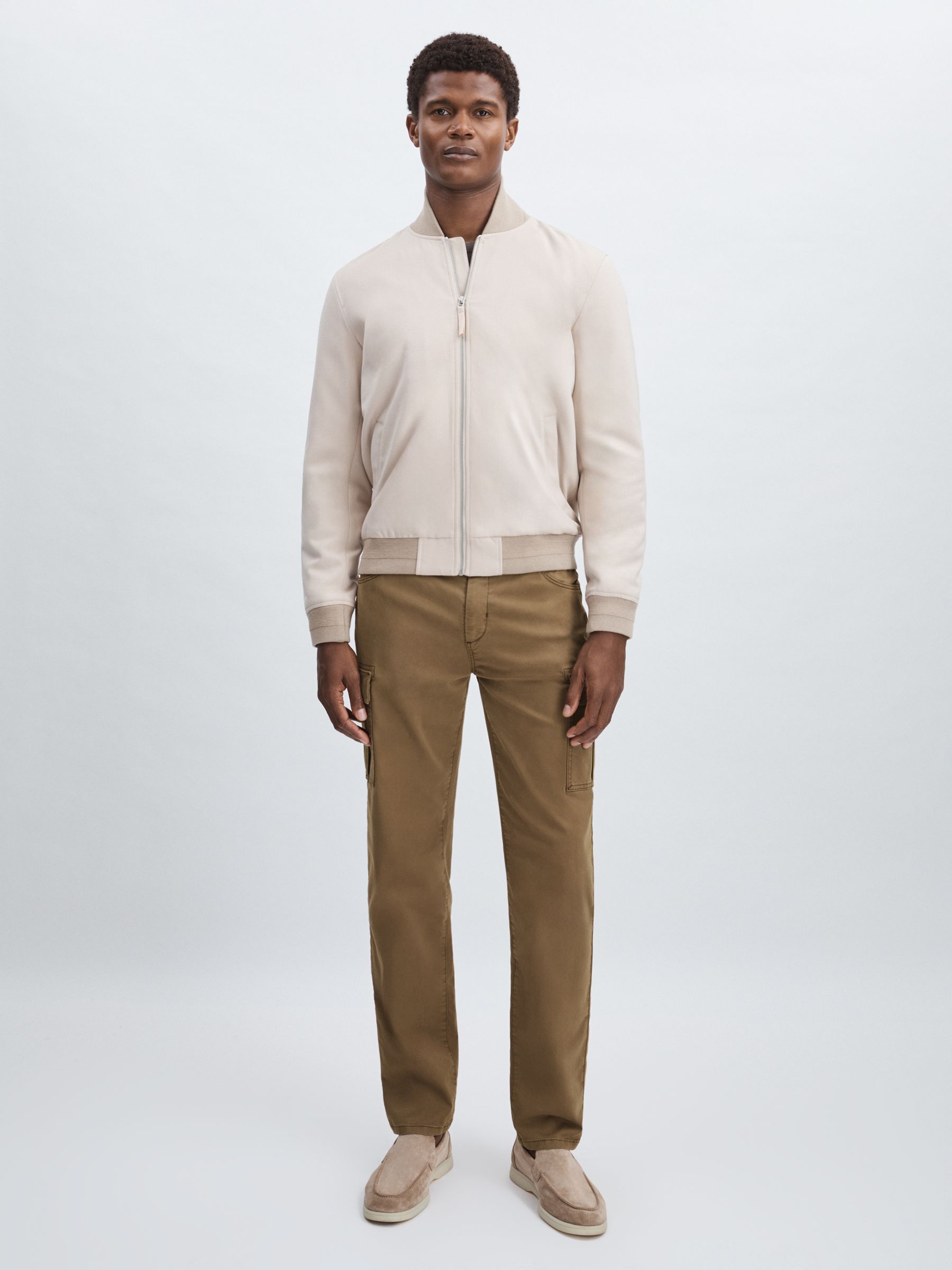 Paige Stretch-Cotton Slim Cargo Trousers in Sand - Image 1 of 6