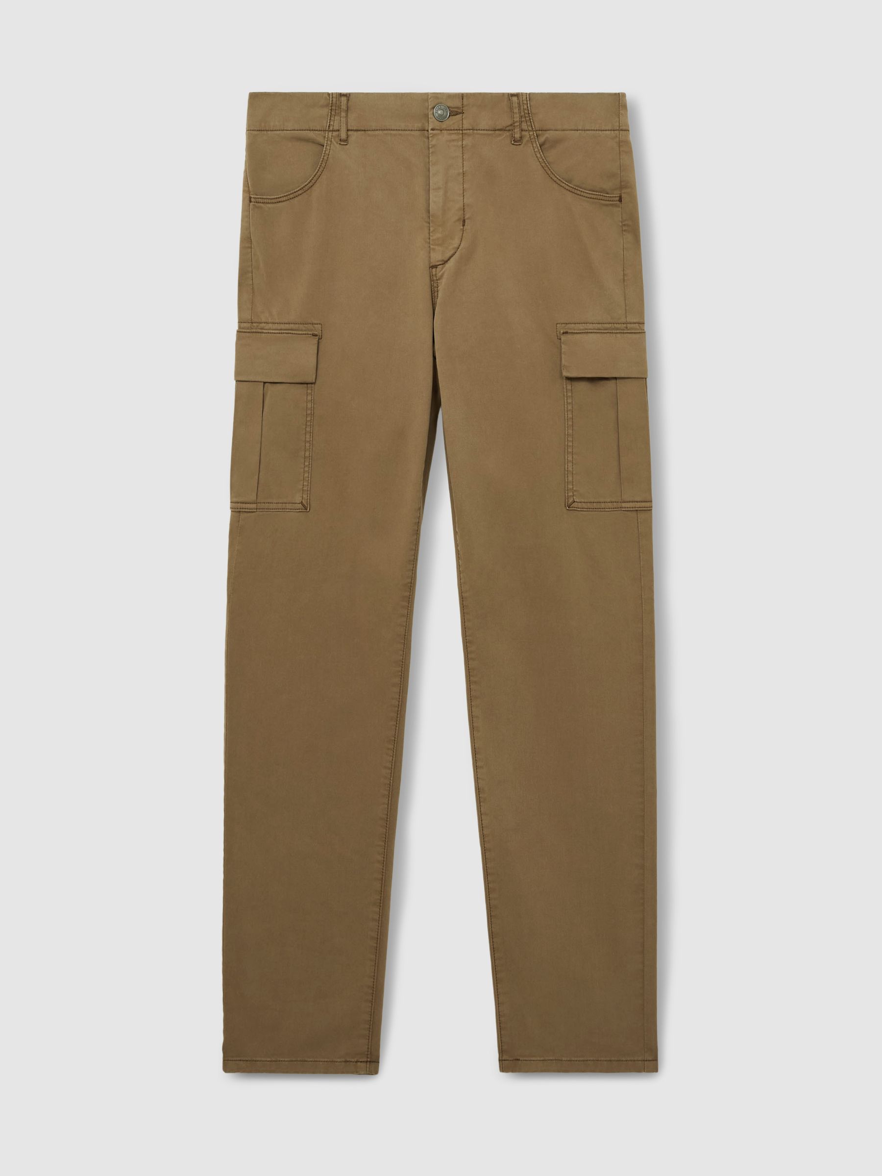 Paige Stretch-Cotton Slim Cargo Trousers in Sand - Image 2 of 6