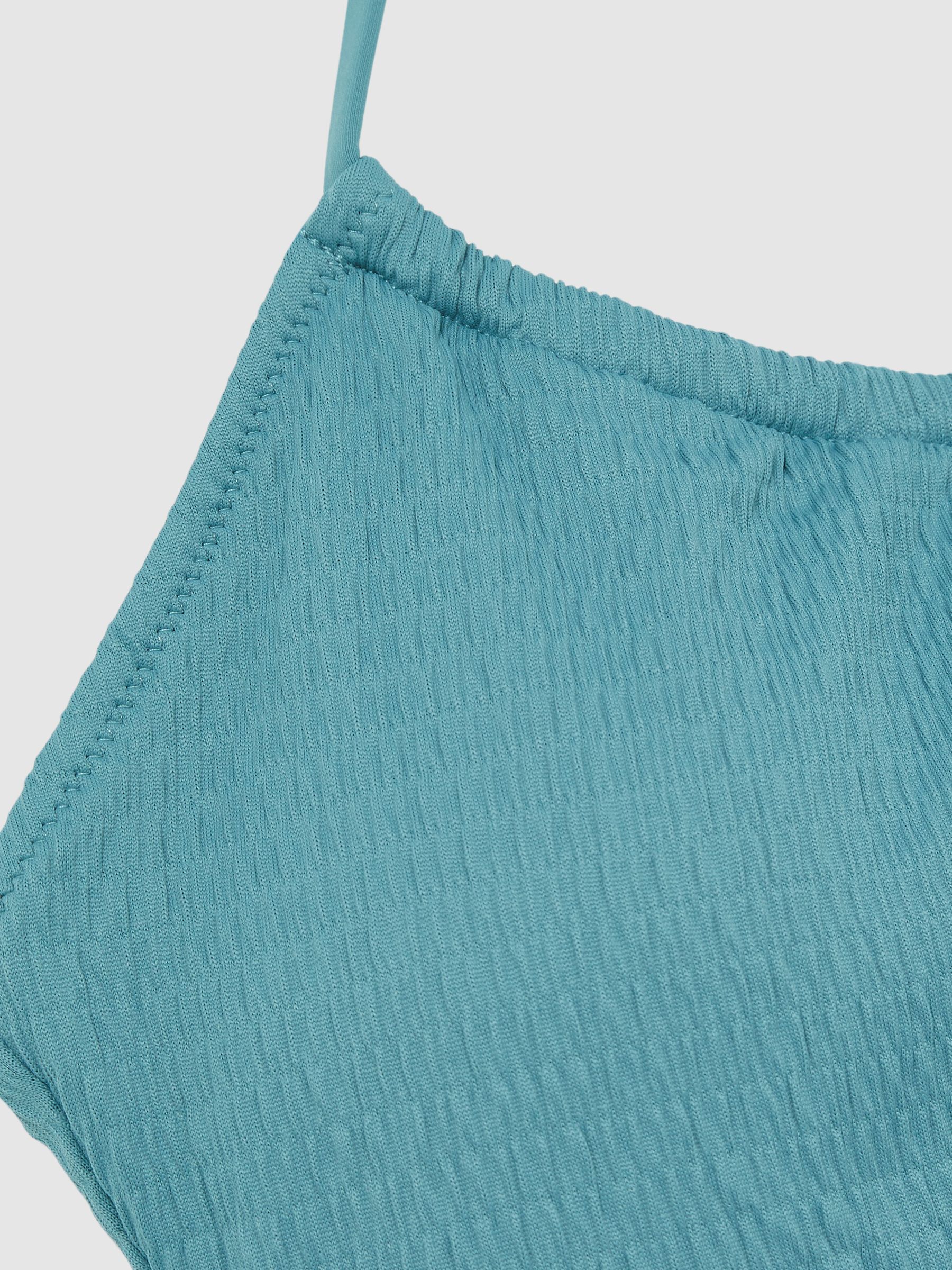 Crinkle Plunge Swimsuit in Blue - Image 6 of 7