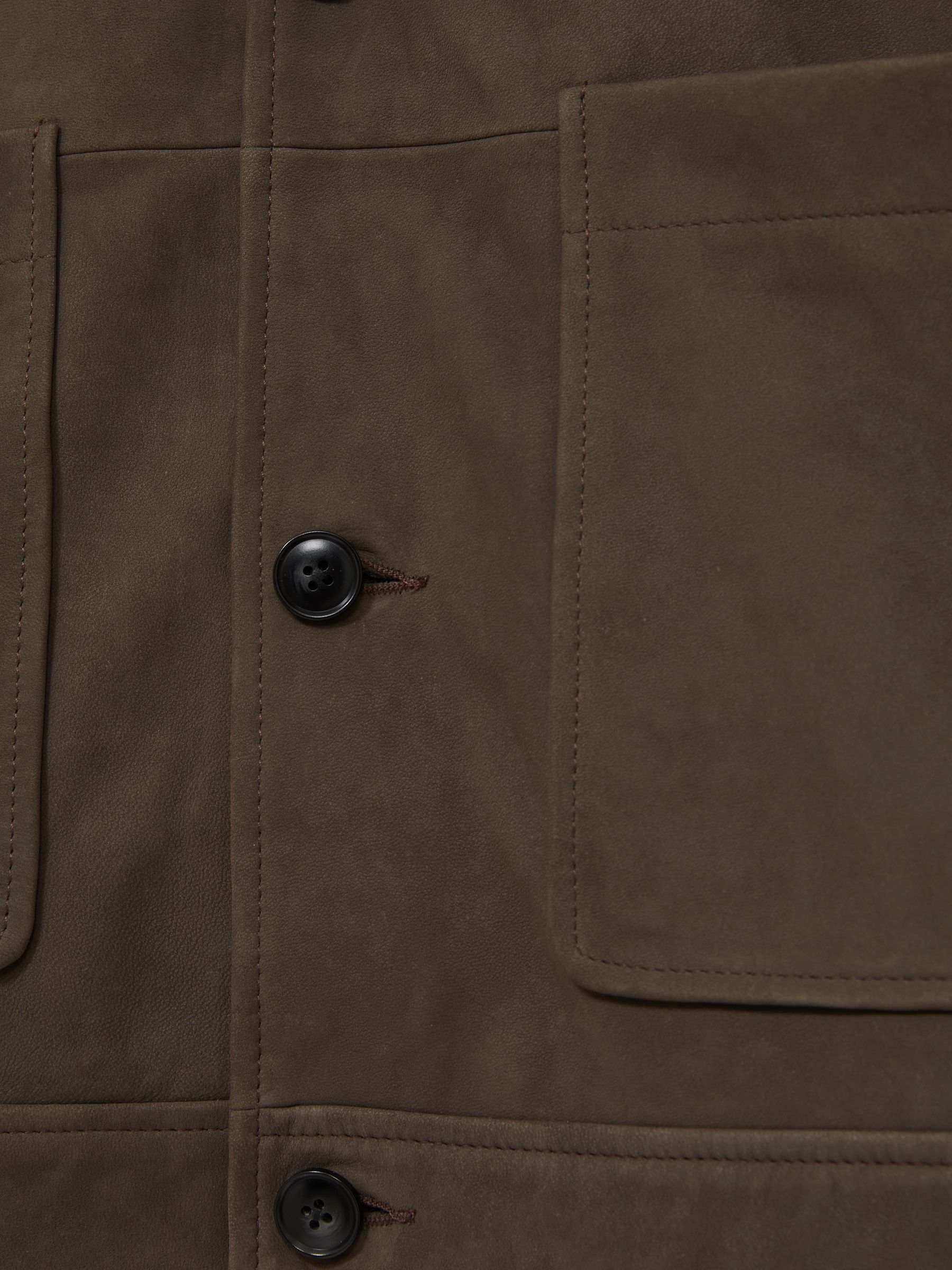 Paige Suede Chore Jacket in Brown/Khaki - Image 6 of 6