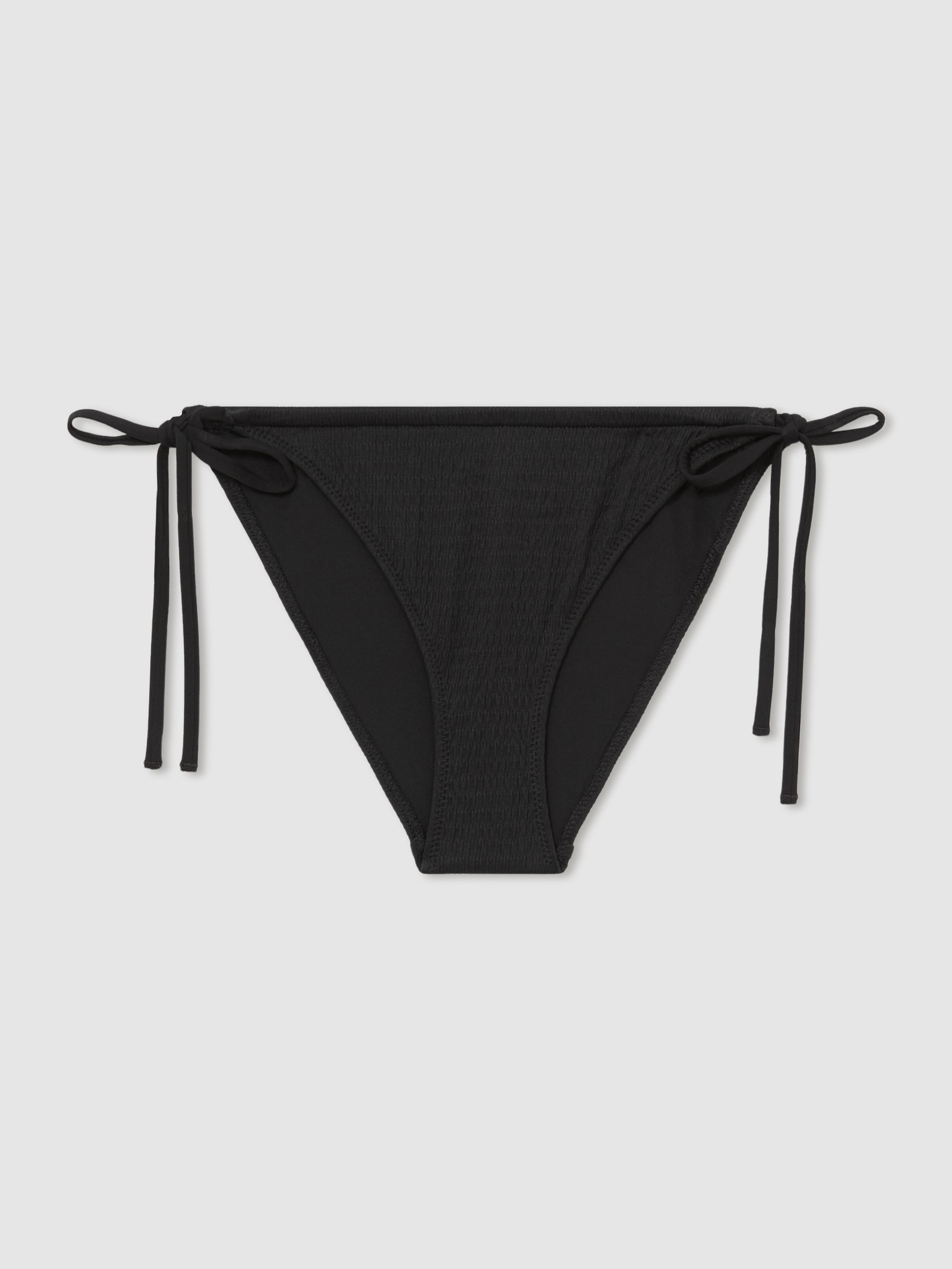 Crinkle Tie Bikini Bottoms in Black - Image 1 of 2