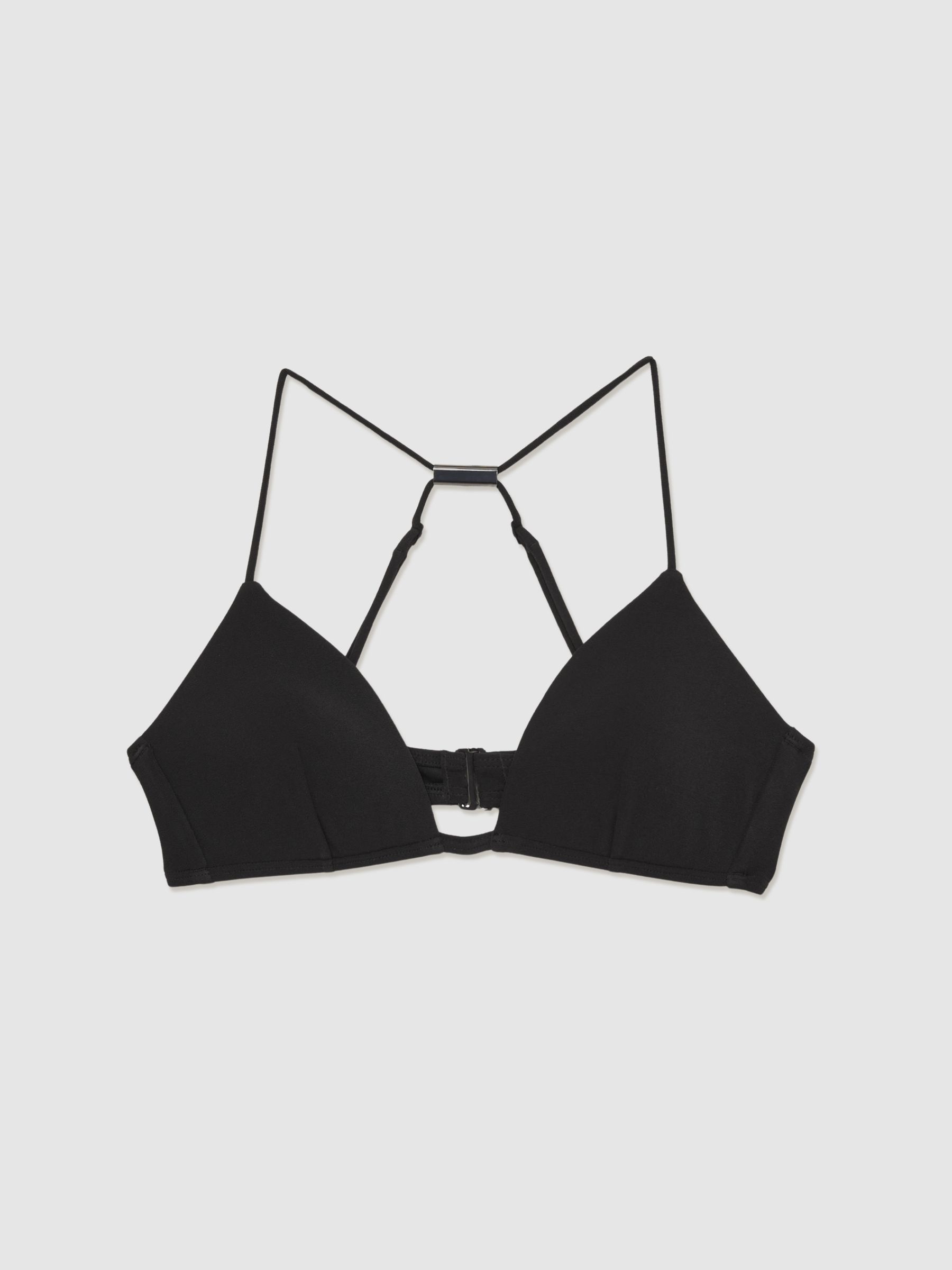 Padded Triangle Bikini Top in Black - Image 2 of 5