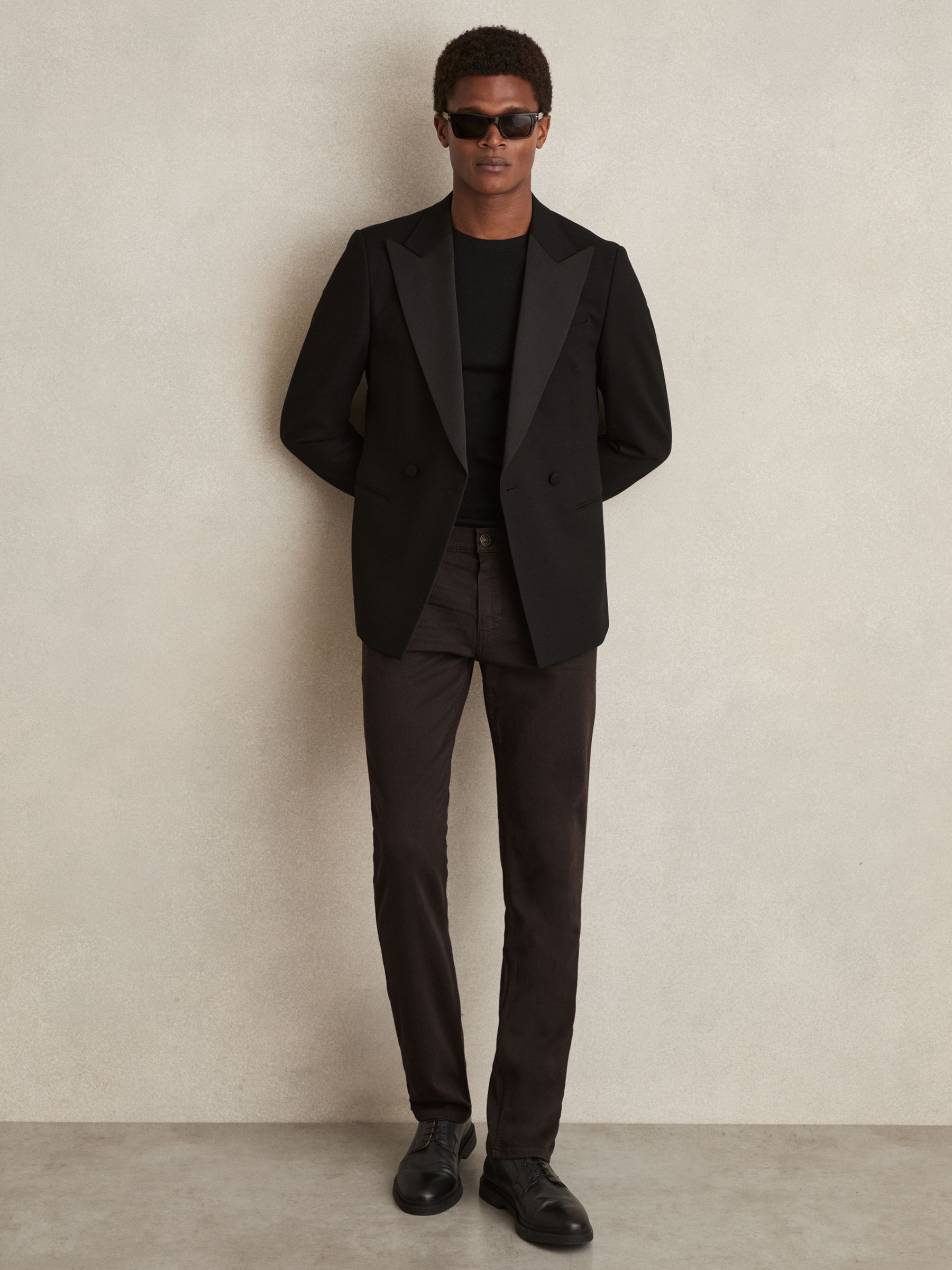 Paige Slim Straight-Leg Chocolate/Black Jeans in Chocolate/Black - Image 1 of 6