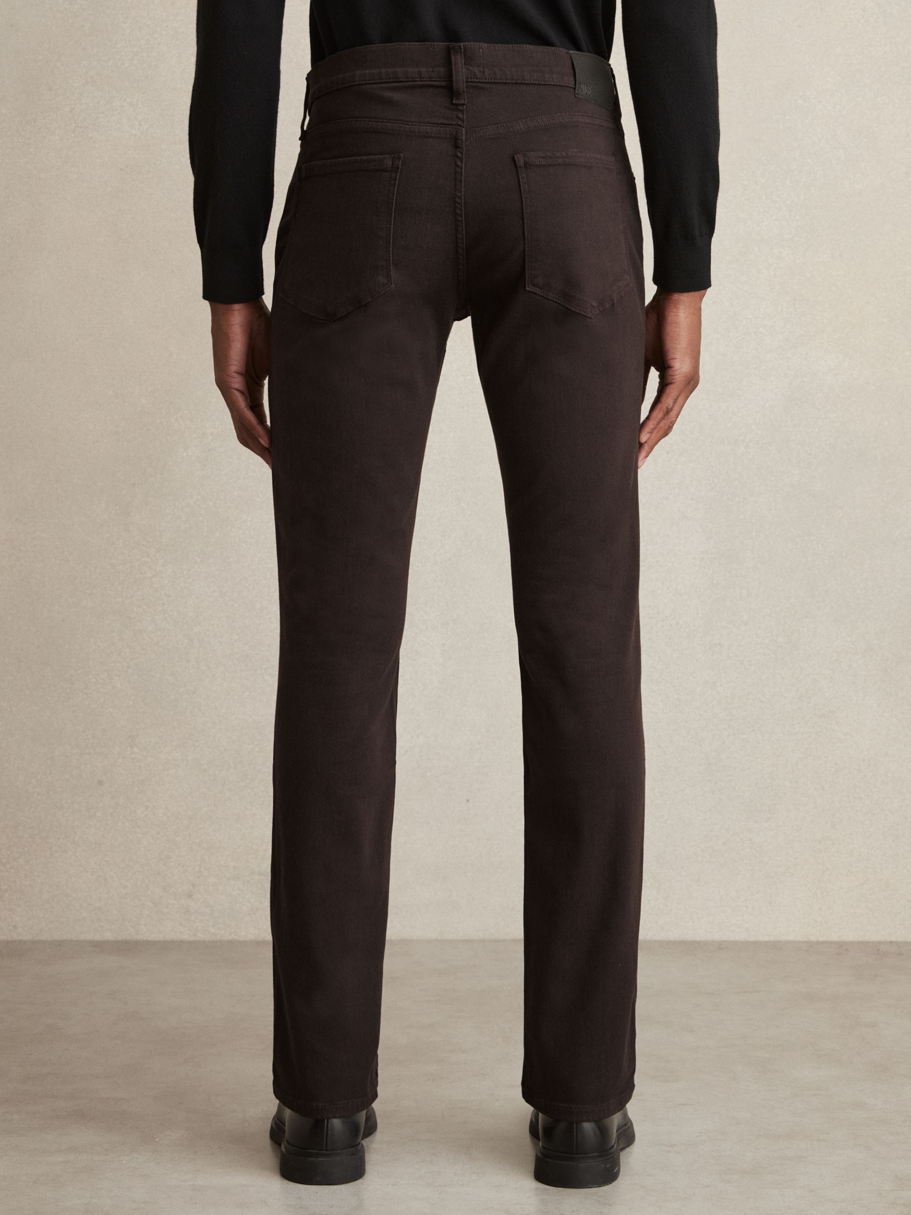 Paige Slim Straight-Leg Chocolate/Black Jeans in Chocolate/Black - Image 5 of 6